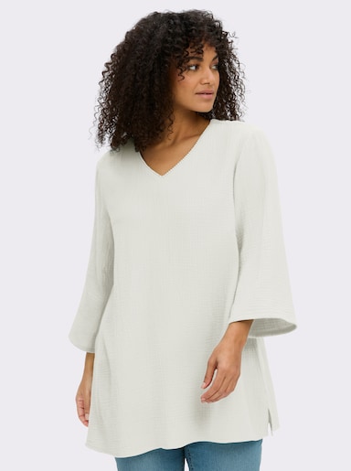 sheego Tunika aus Musselin, in A-Linie - ecru