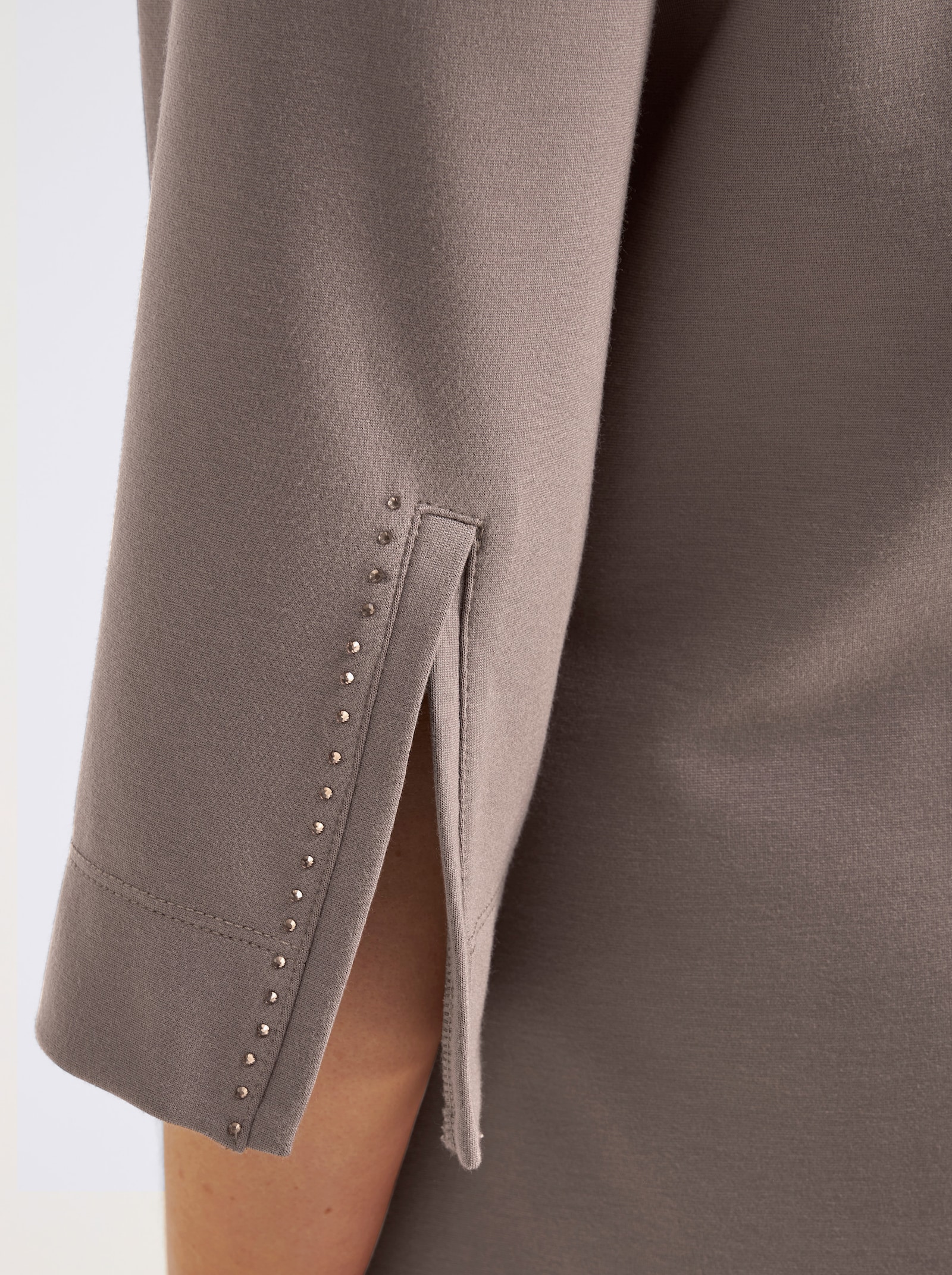 sheego Jerseyjurk met deelnaden - donkertaupe