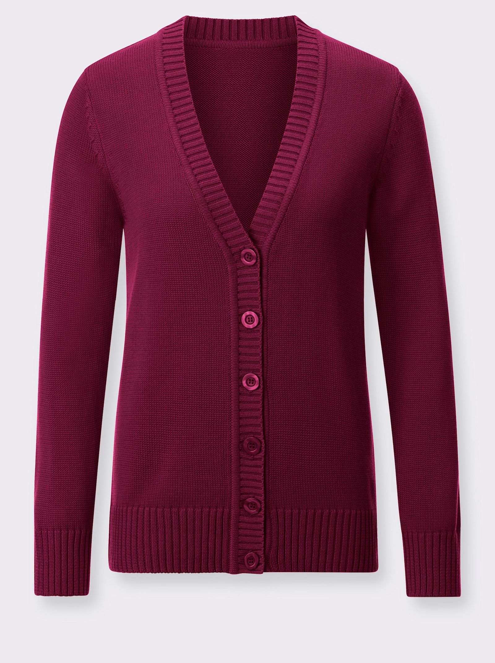 Veste en tricot avec boutons assortis - fuchsia