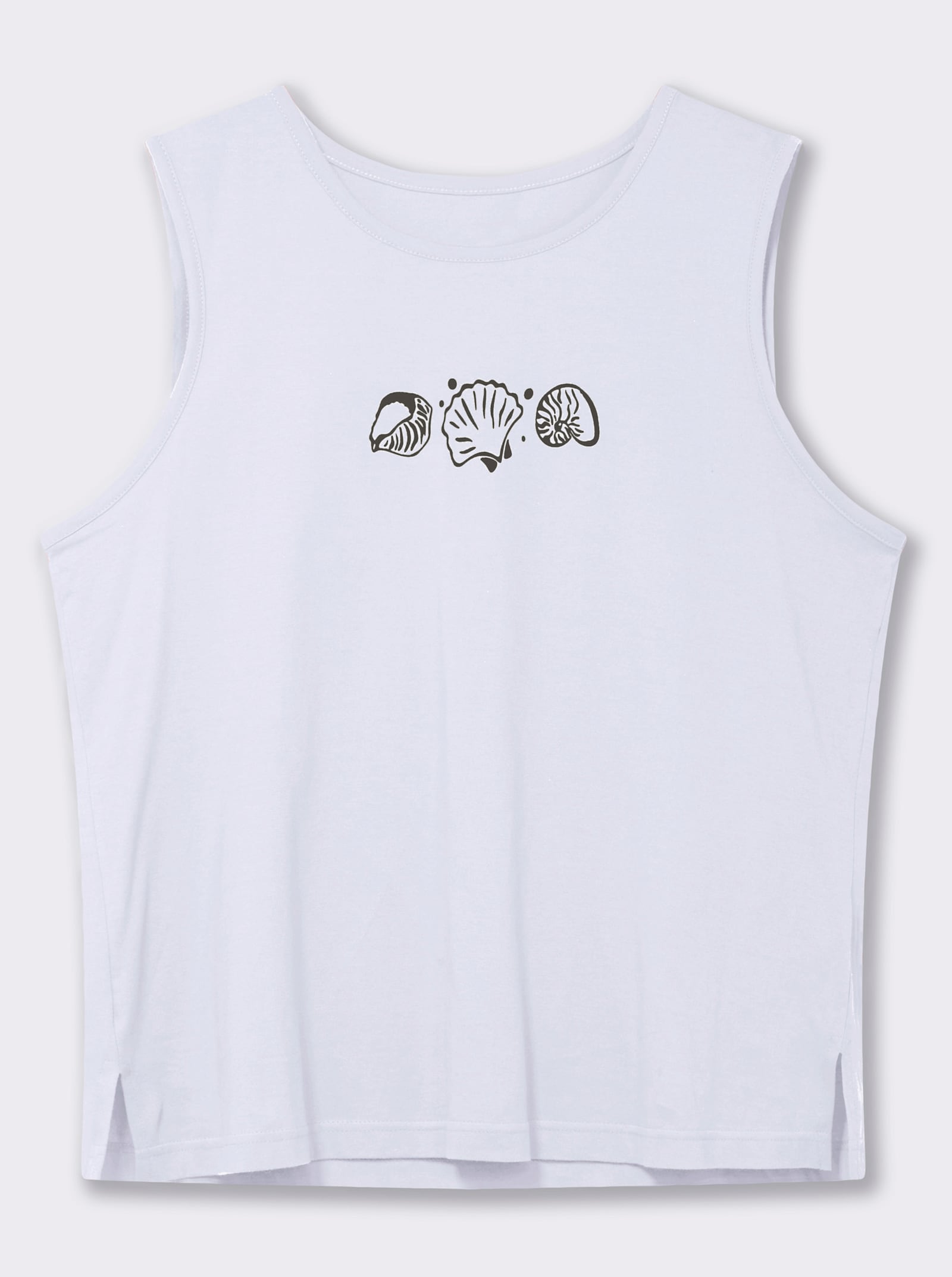 Shirttop mit Seitenschlitzen - weiß