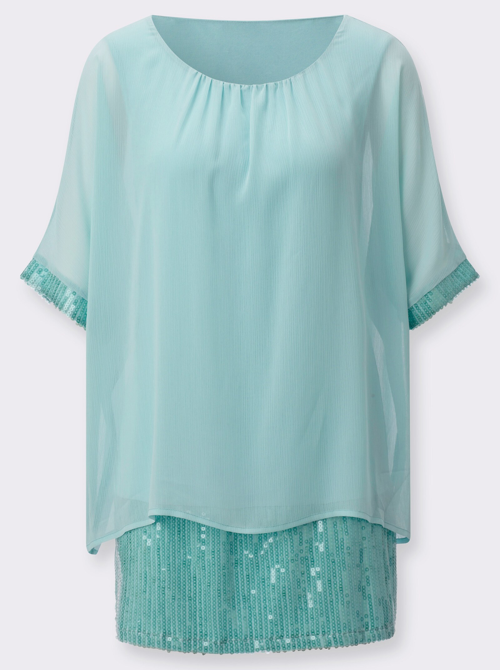 Longbluse in Chiffon-Qualität - mint
