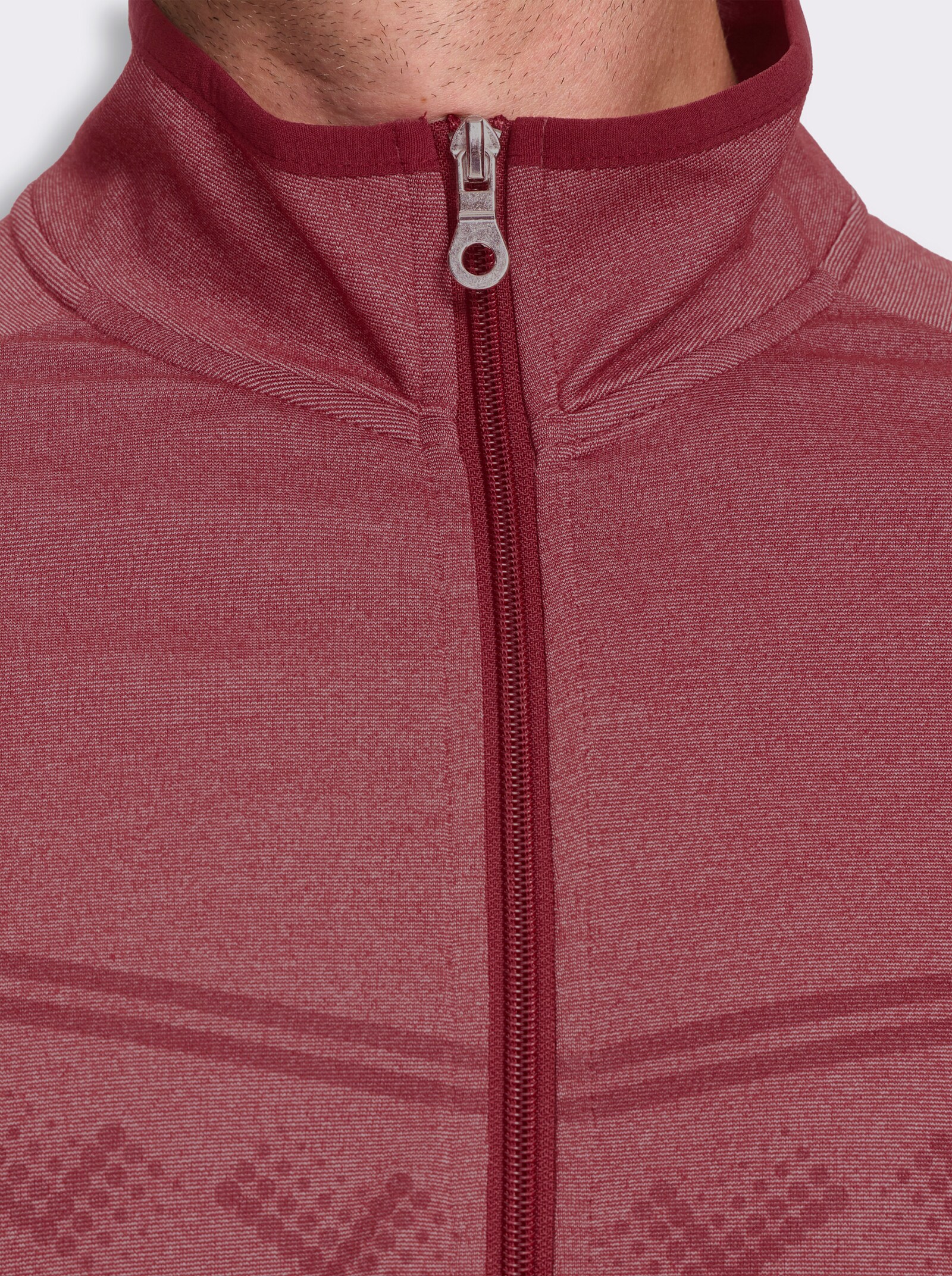 Catamaran Sports Sweatjacke mit Bündchenabschluss - dunkelrot-meliert