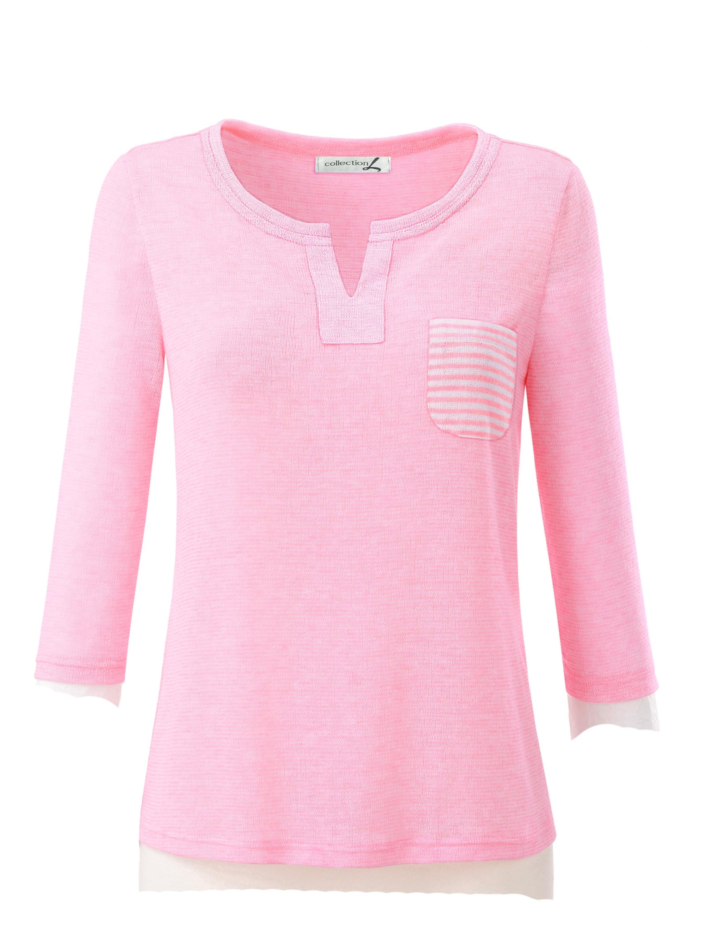 Damenmode Shirts 3/4-Arm-Shirt in rosé 
