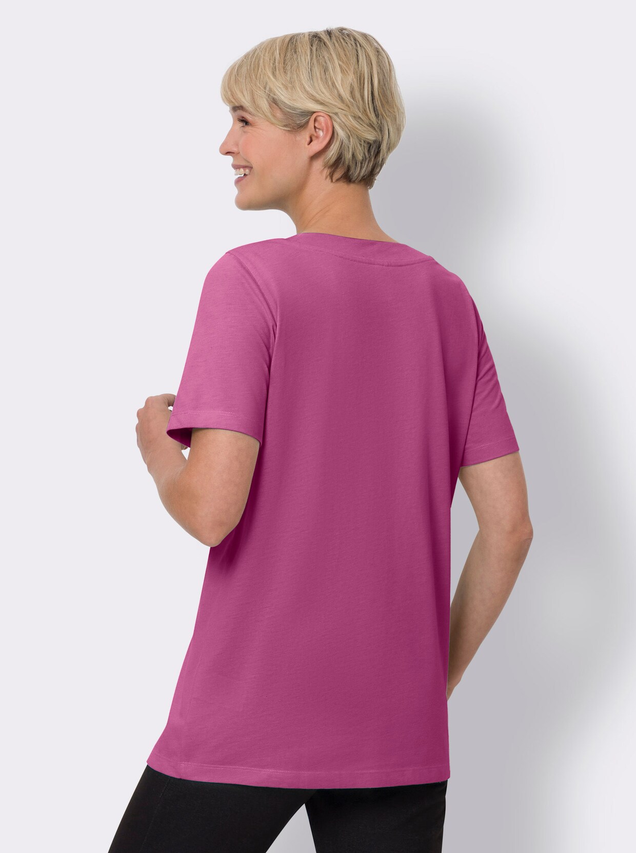 Longshirt - magenta-meliert