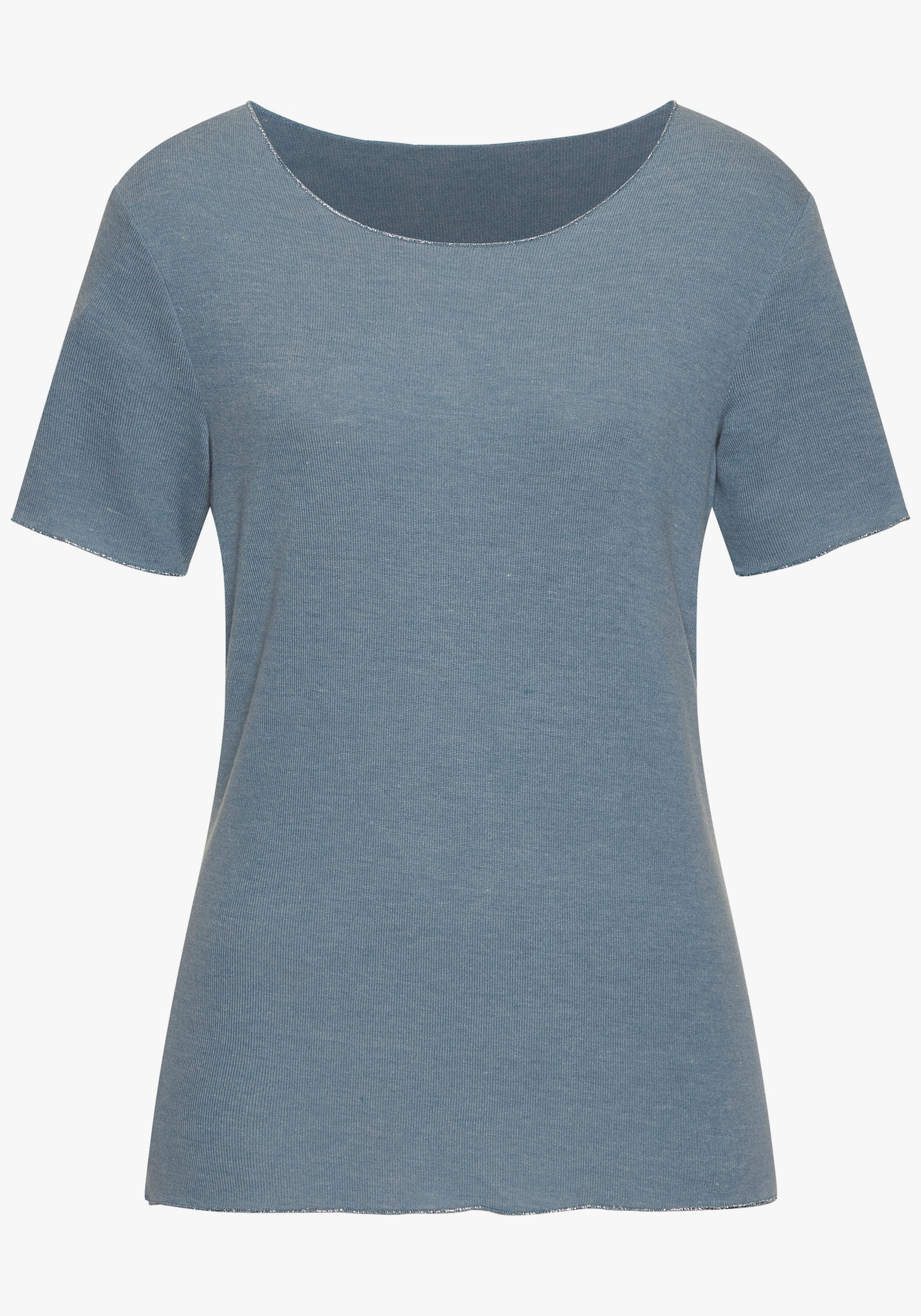 LASCANA Shirt met ronde hals - lichtblauw