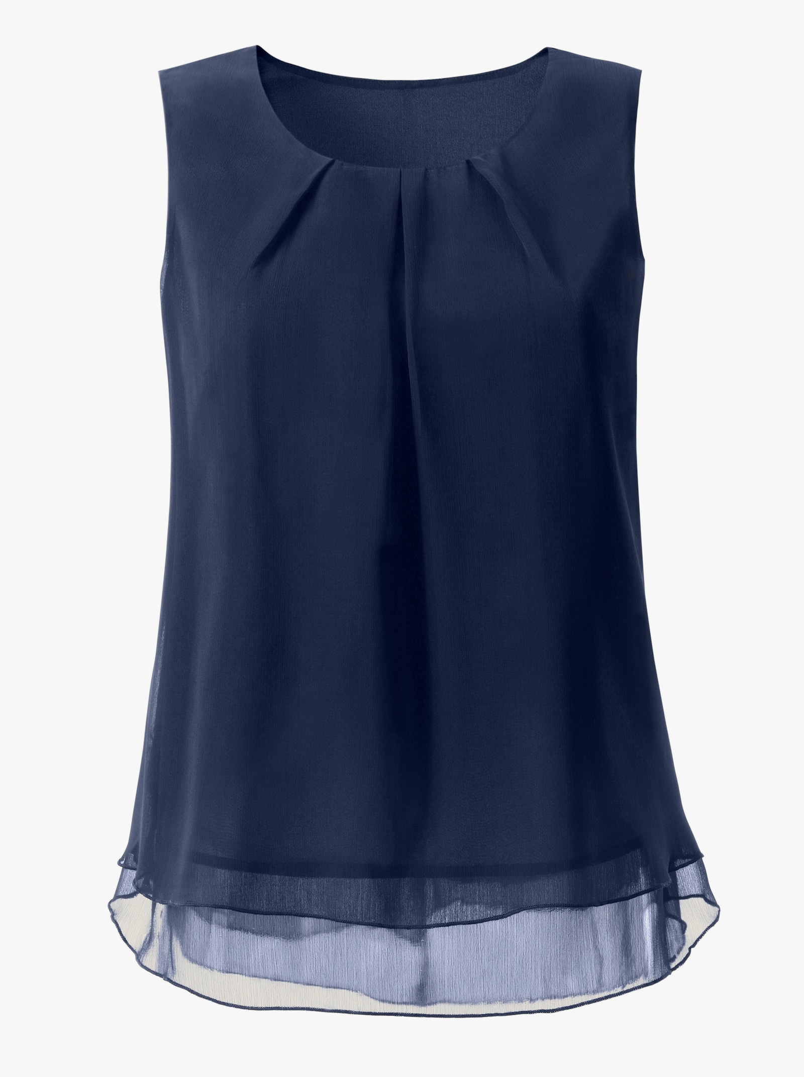 Blusentop in Crêpe-Qualität - marine