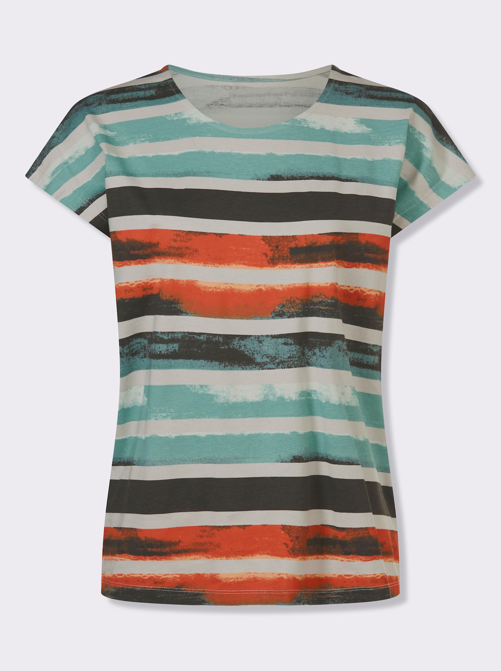 Tričko, okr.výstr., far. pr. - Grafitovo-svetlosivá potlač