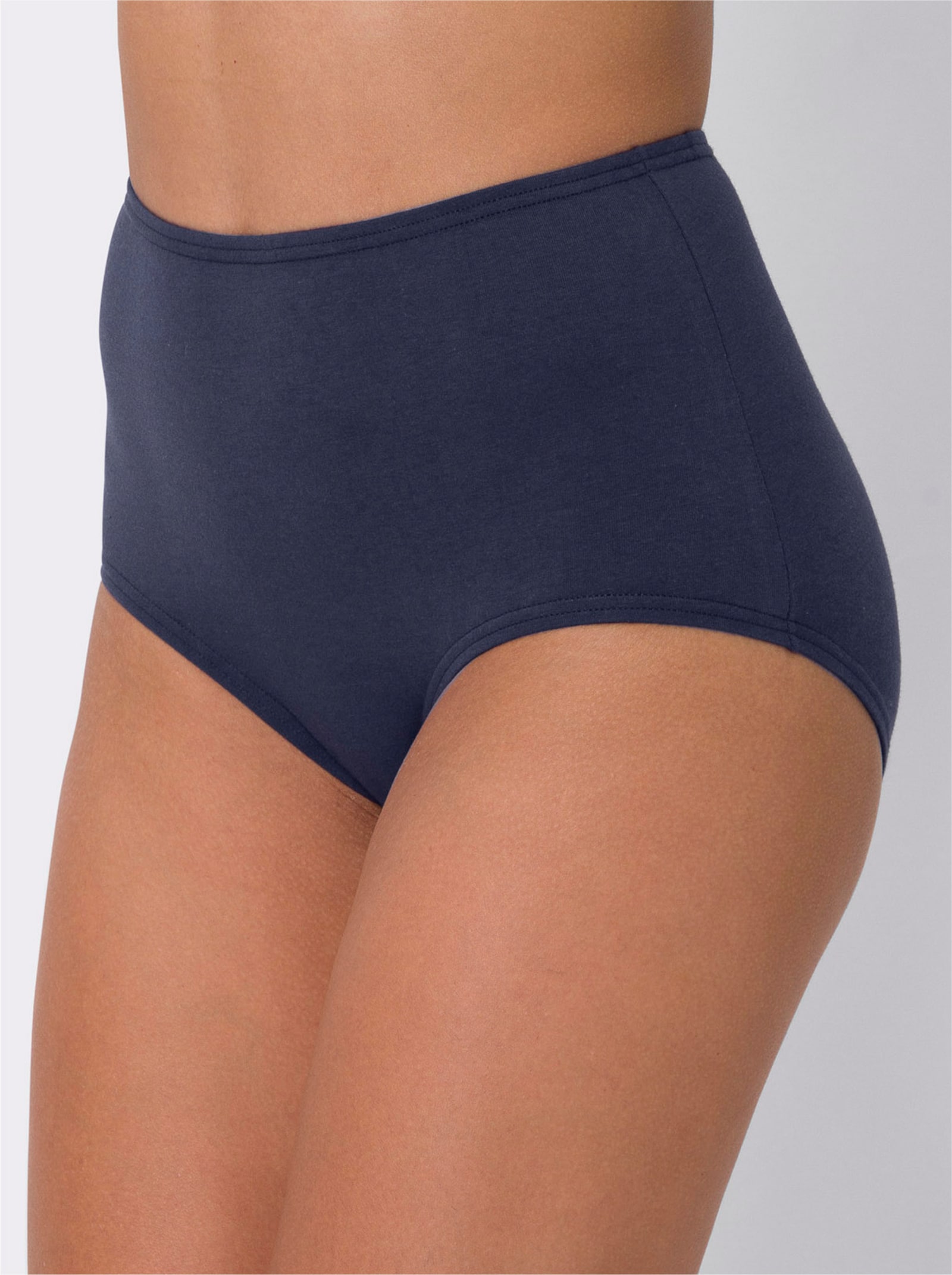 Taillenslip mit Baumwollzwickel - nachtblau-hellblau