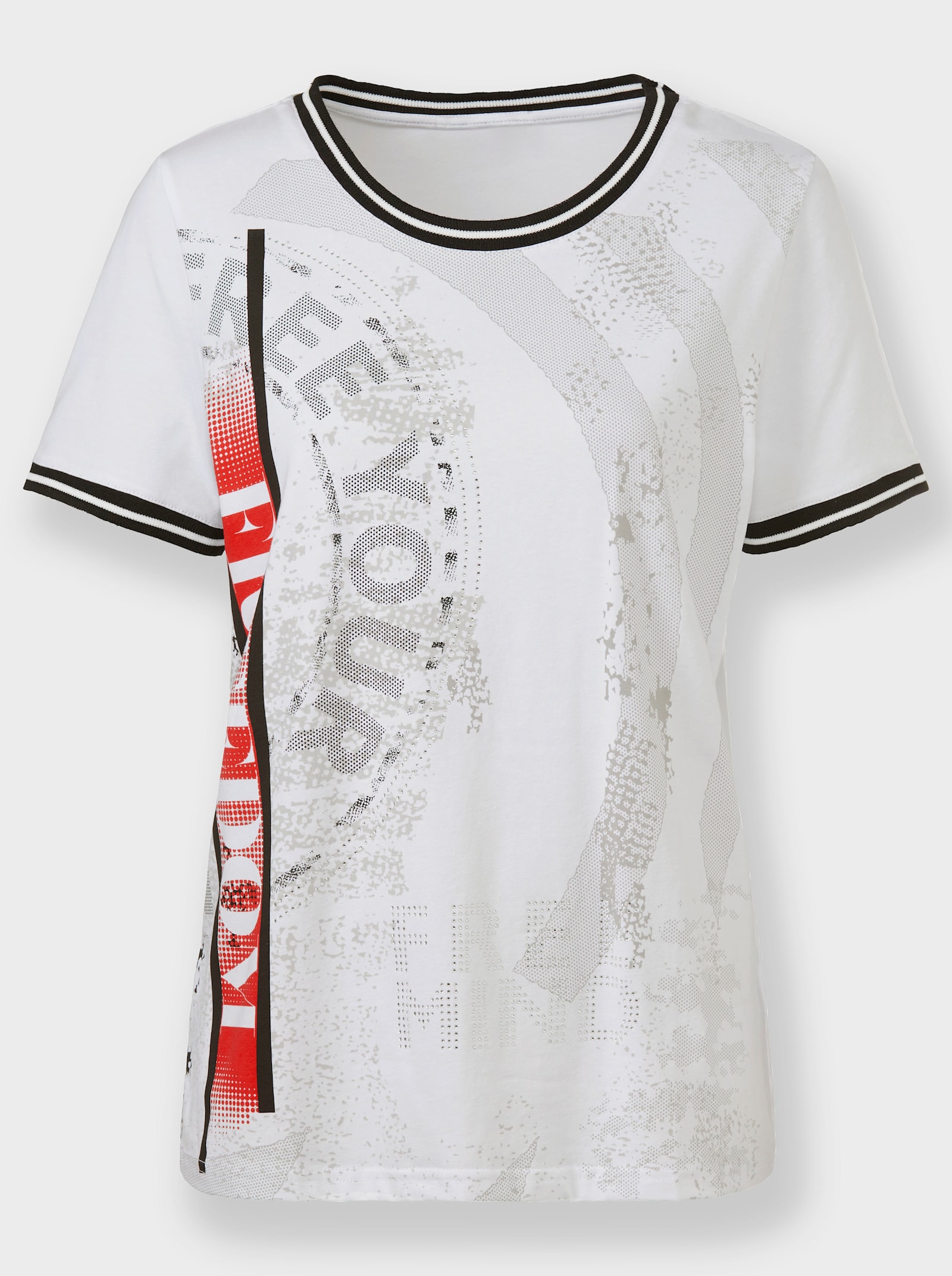 heine Rundhalsshirt mit Print - weiß