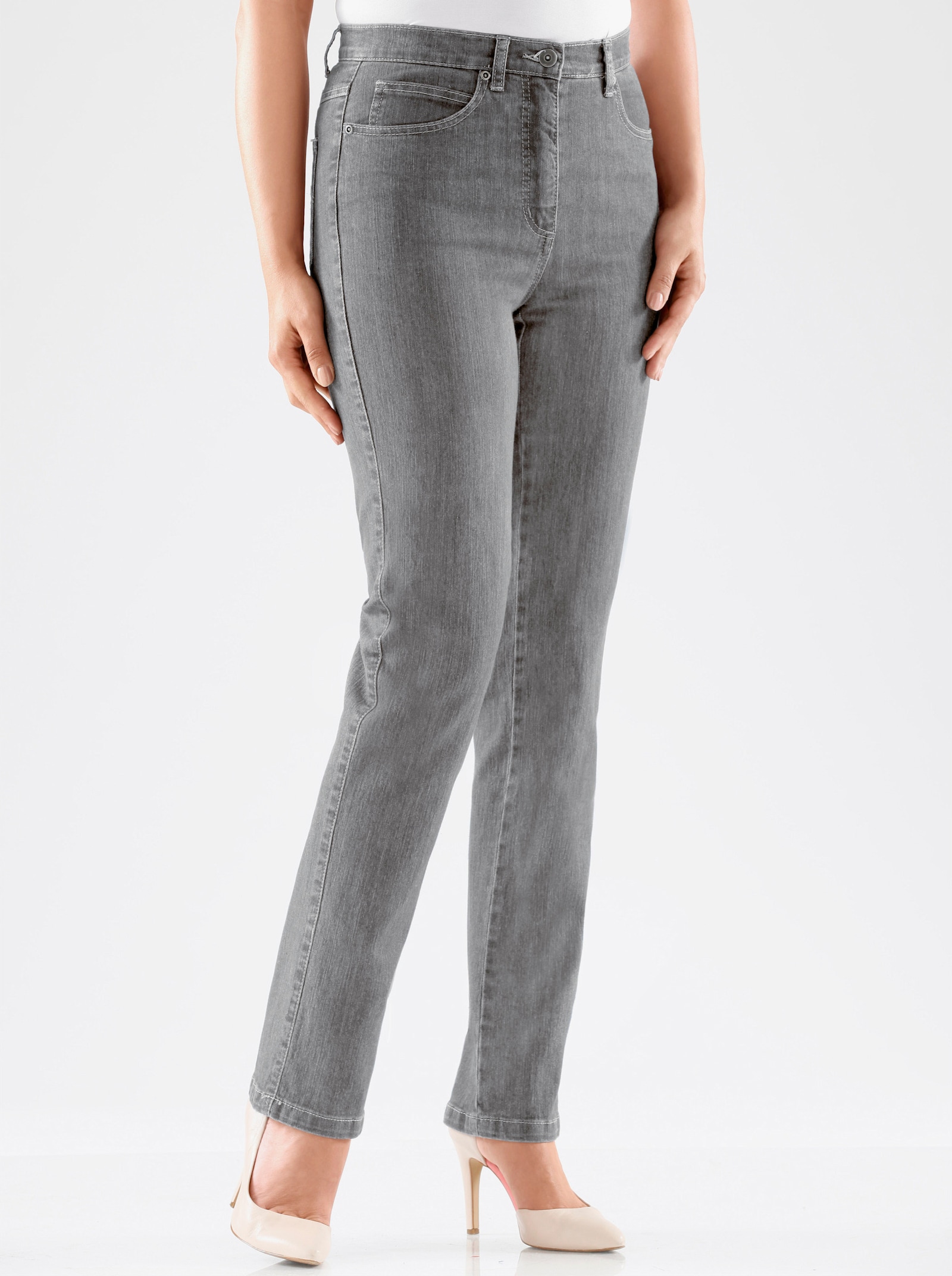5-Pocket-Jeans mit Stretch-Anteil - grey-denim