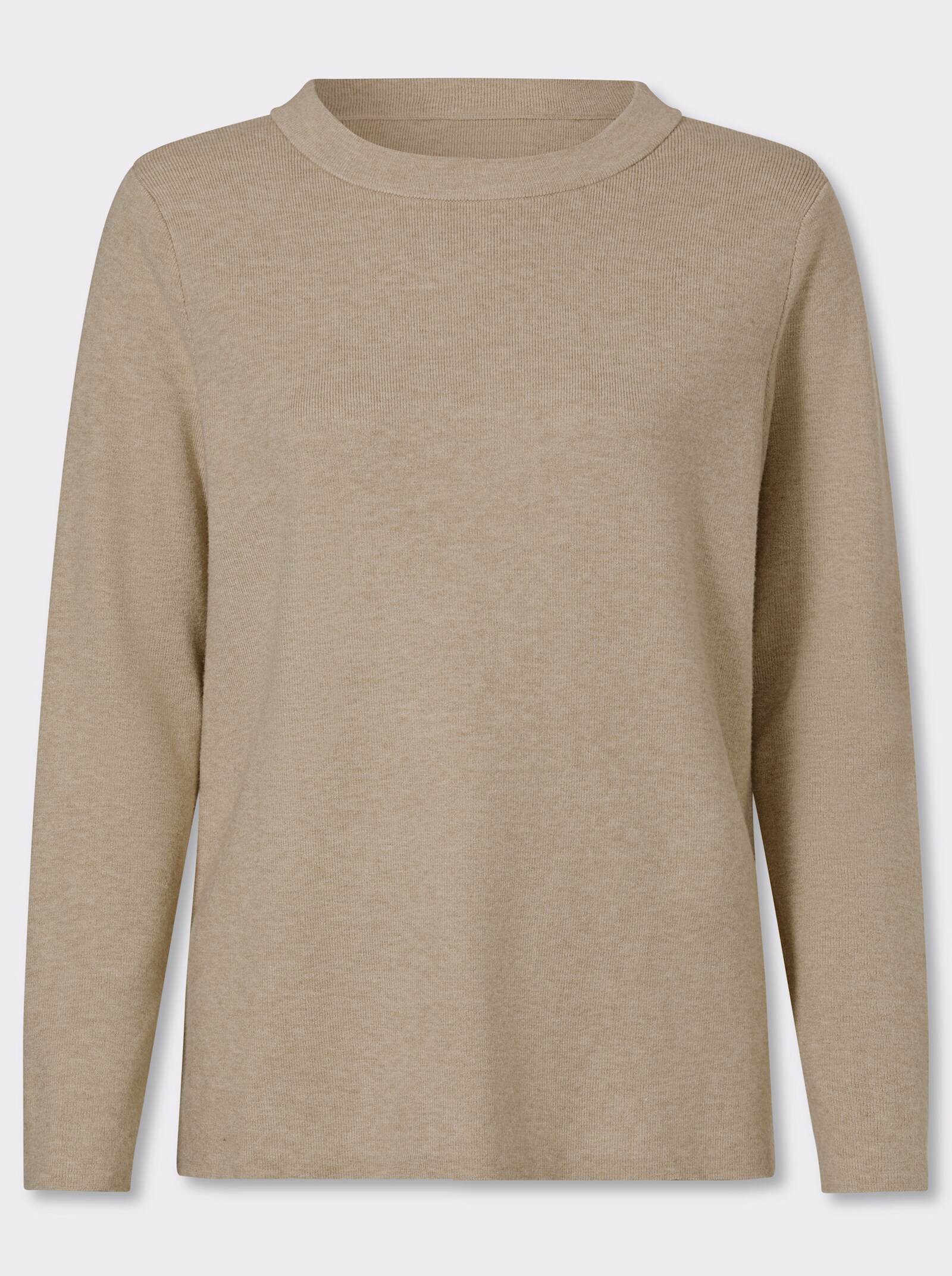 heine Pullover mit Seitenschlitzen - beige-meliert