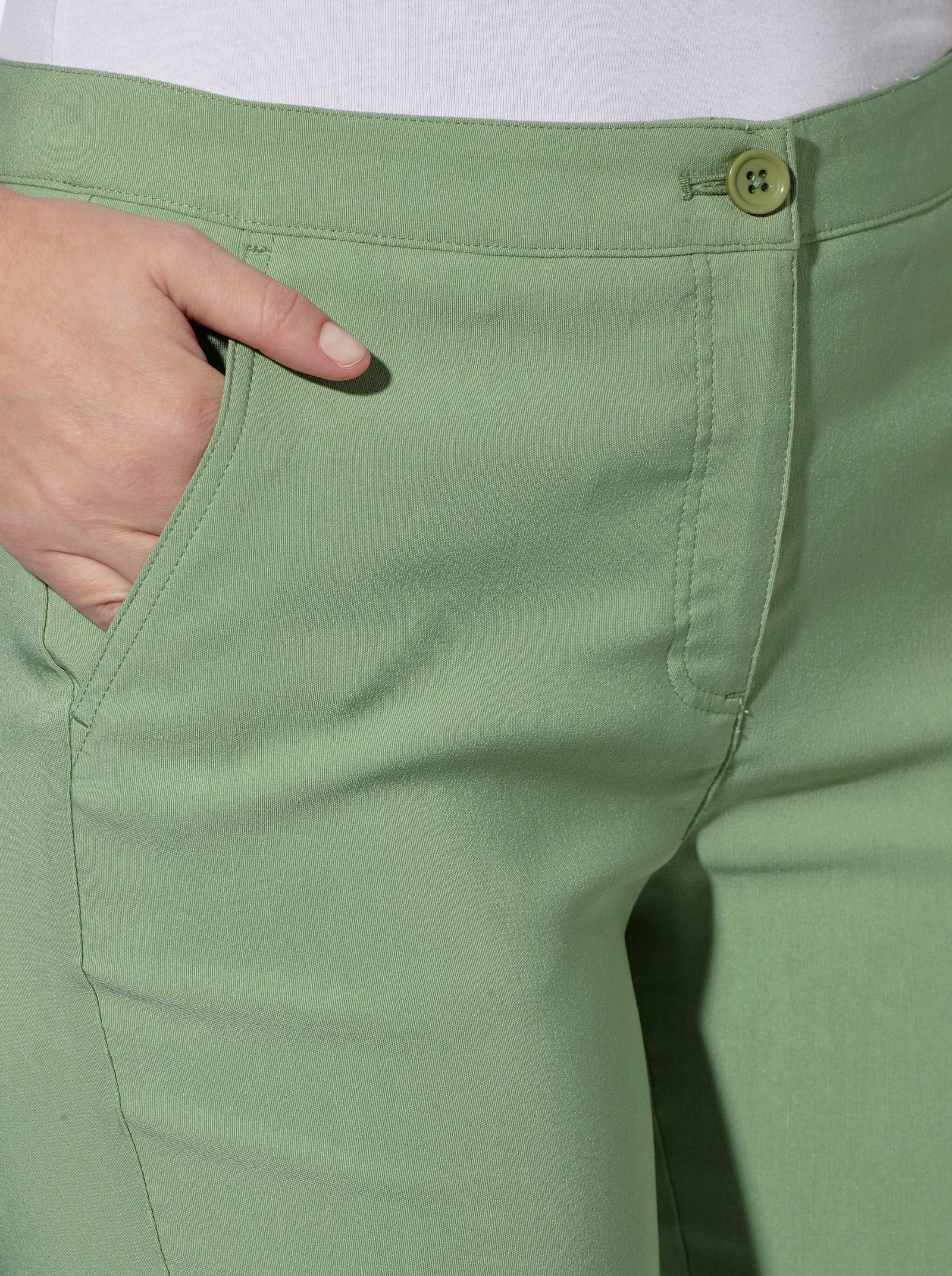 7/8-broek met ritssluitingen aan de zoom - eucalyptus