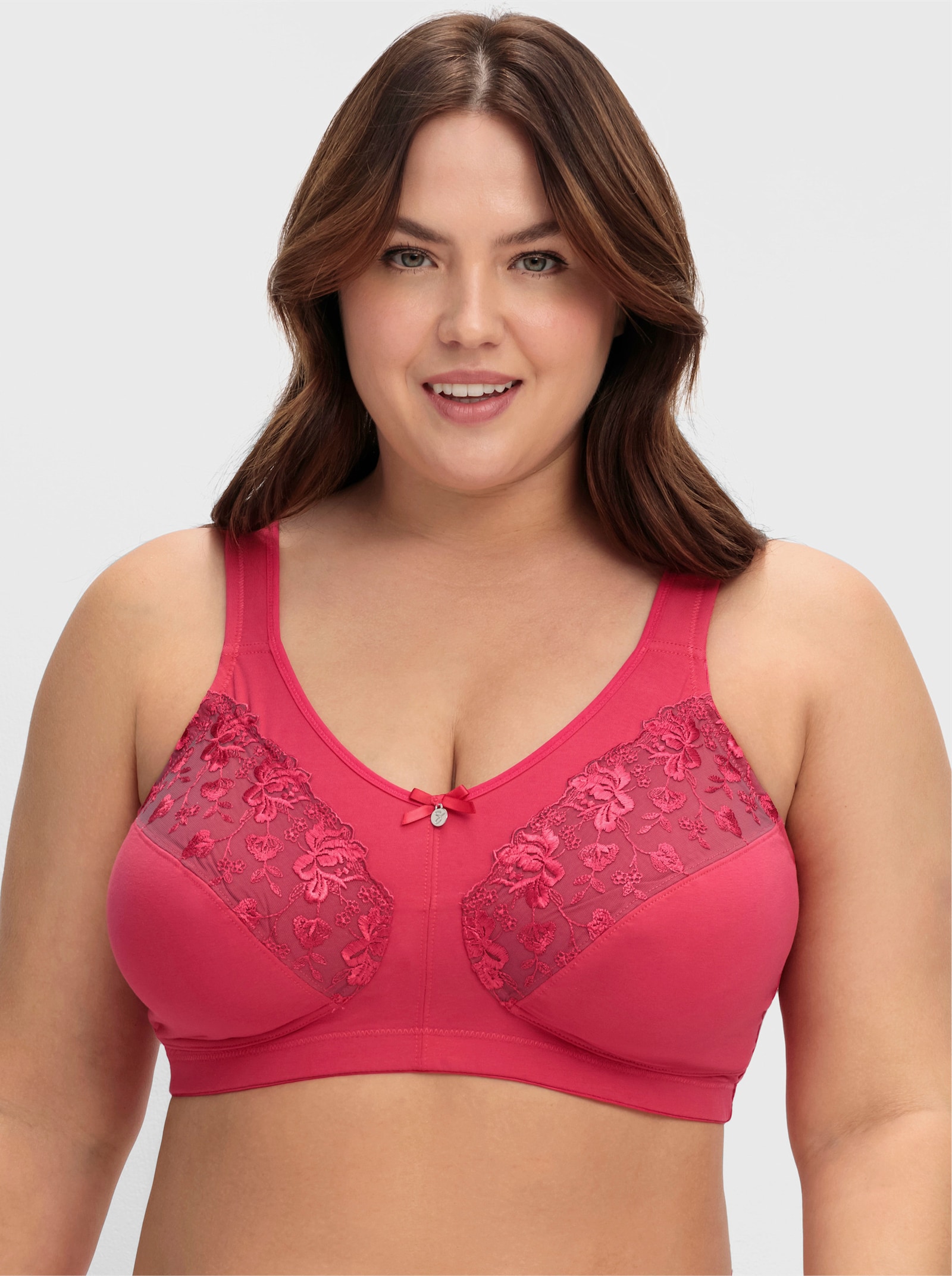 sheego Entlastungs-BH ohne Bügel im Doppelpack - graphit + orchidee