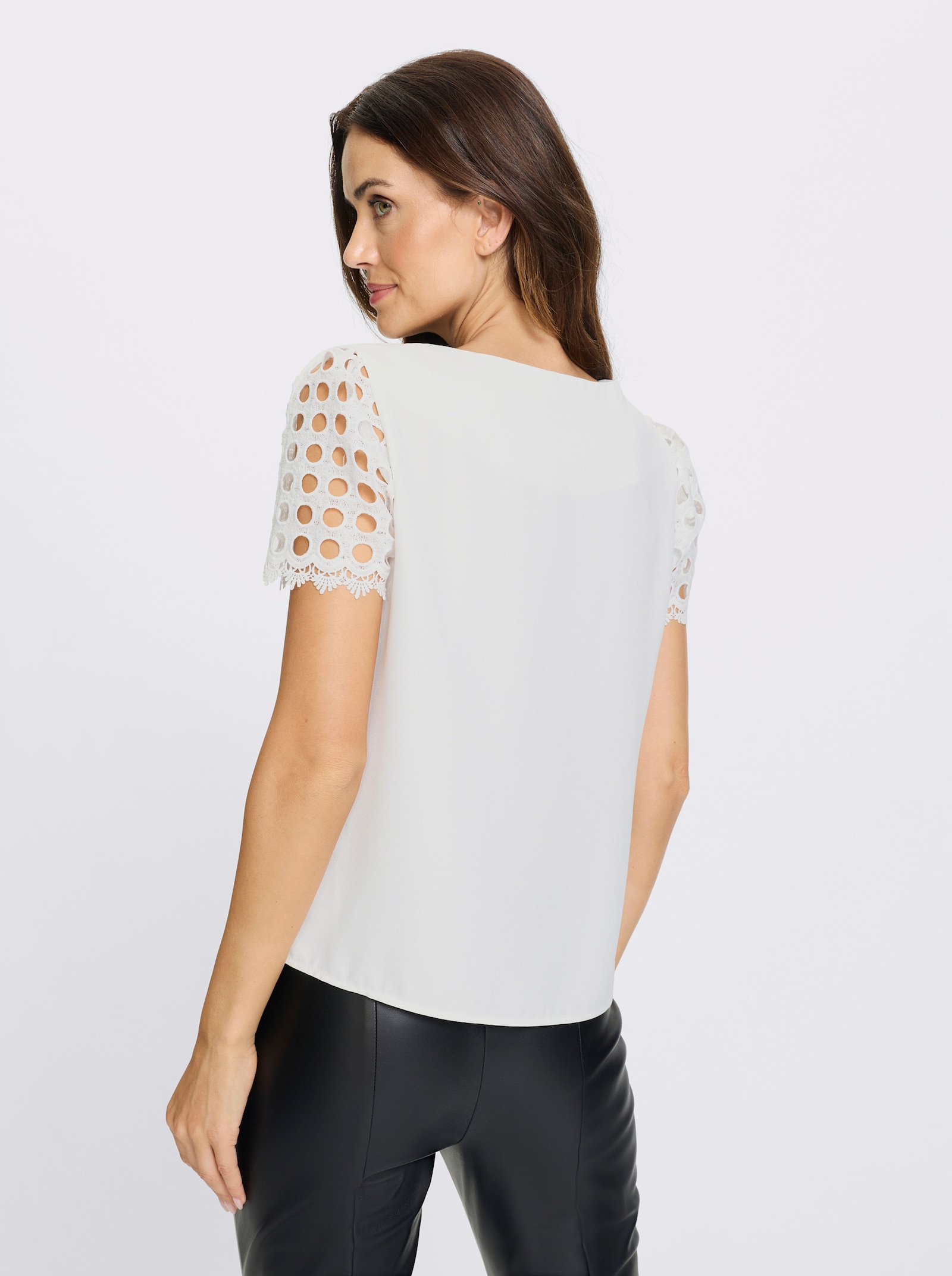 heine Schlupfbluse mit Ärmeln aus Spitze - ecru