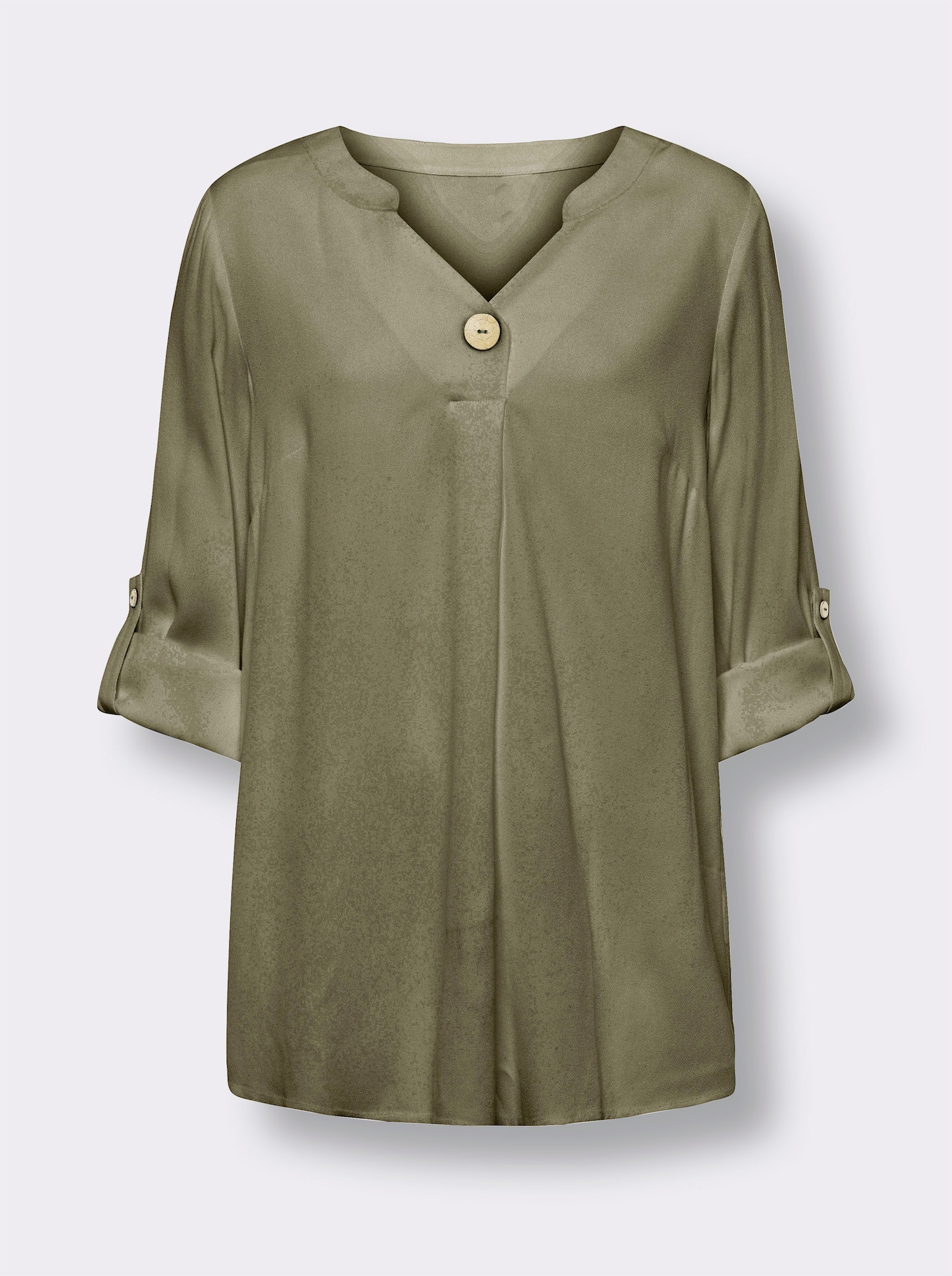 heine Schlupfbluse aus Viskose-Crêpe - khaki