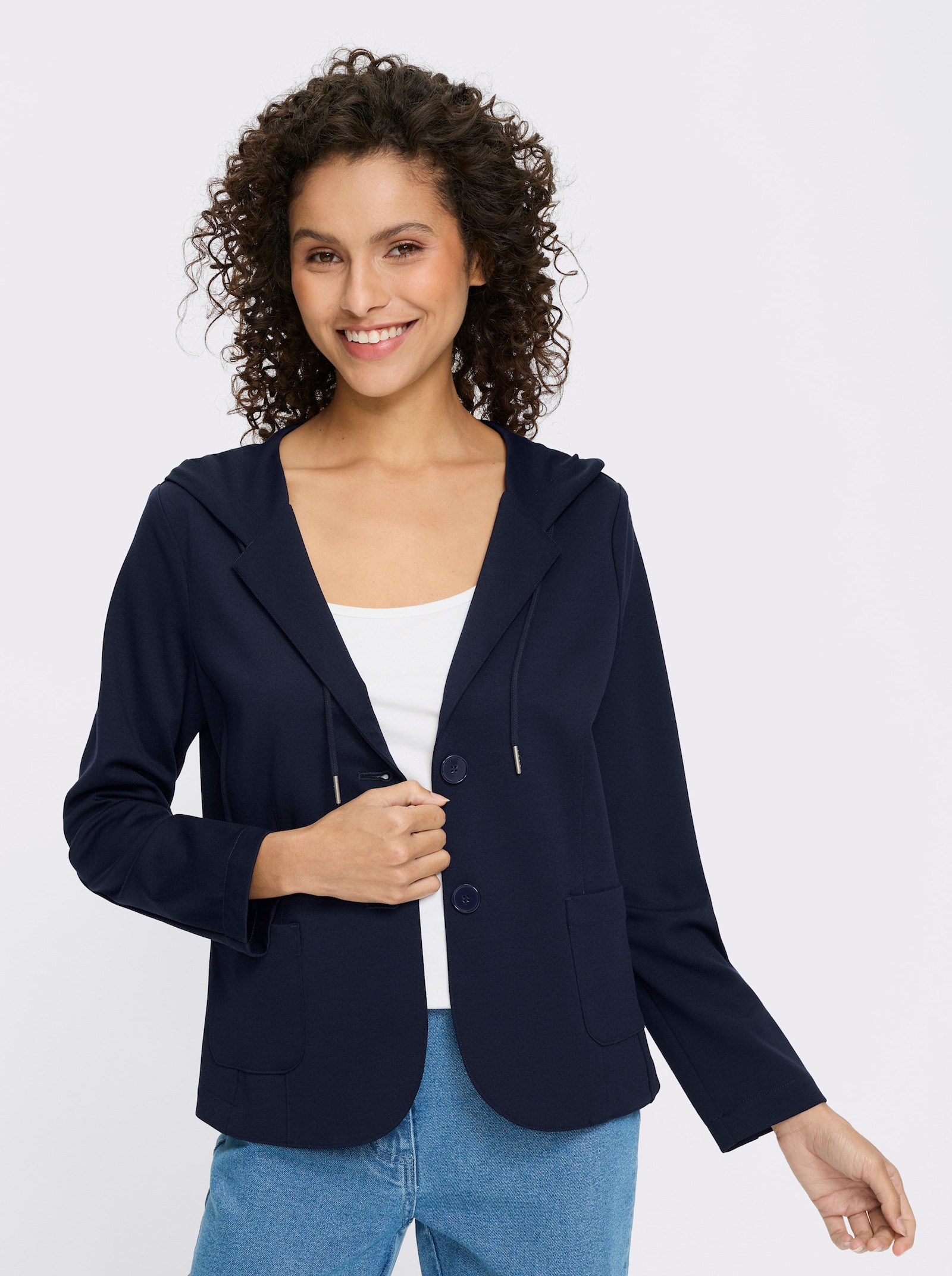 heine Blazer mit Kapuze - marine