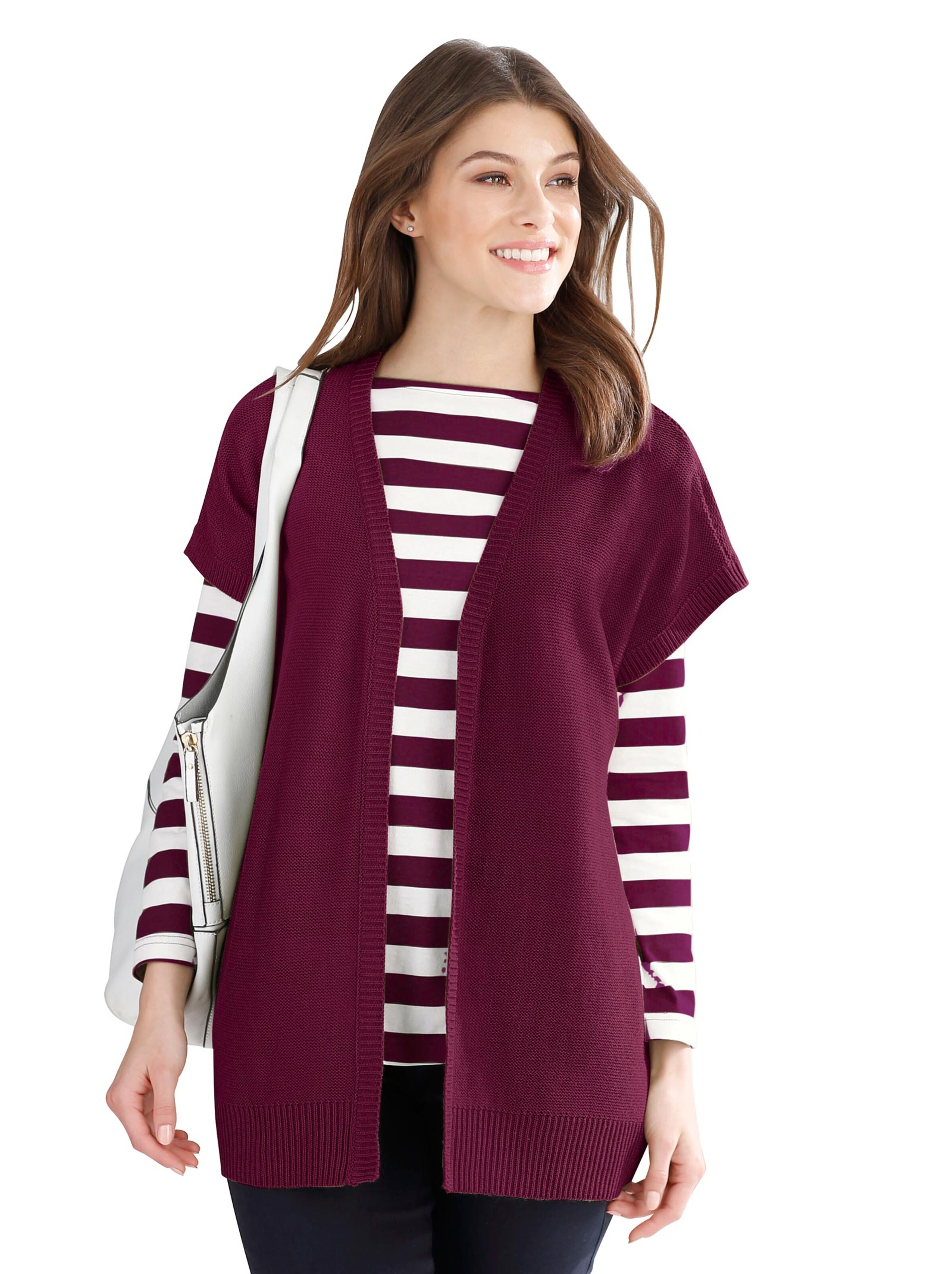 Strickjacke - bordeaux