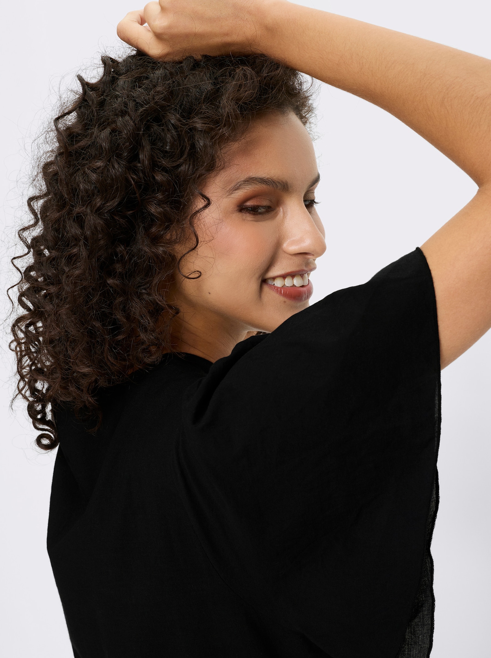 heine Baumwollkleid in Maxilänge - schwarz