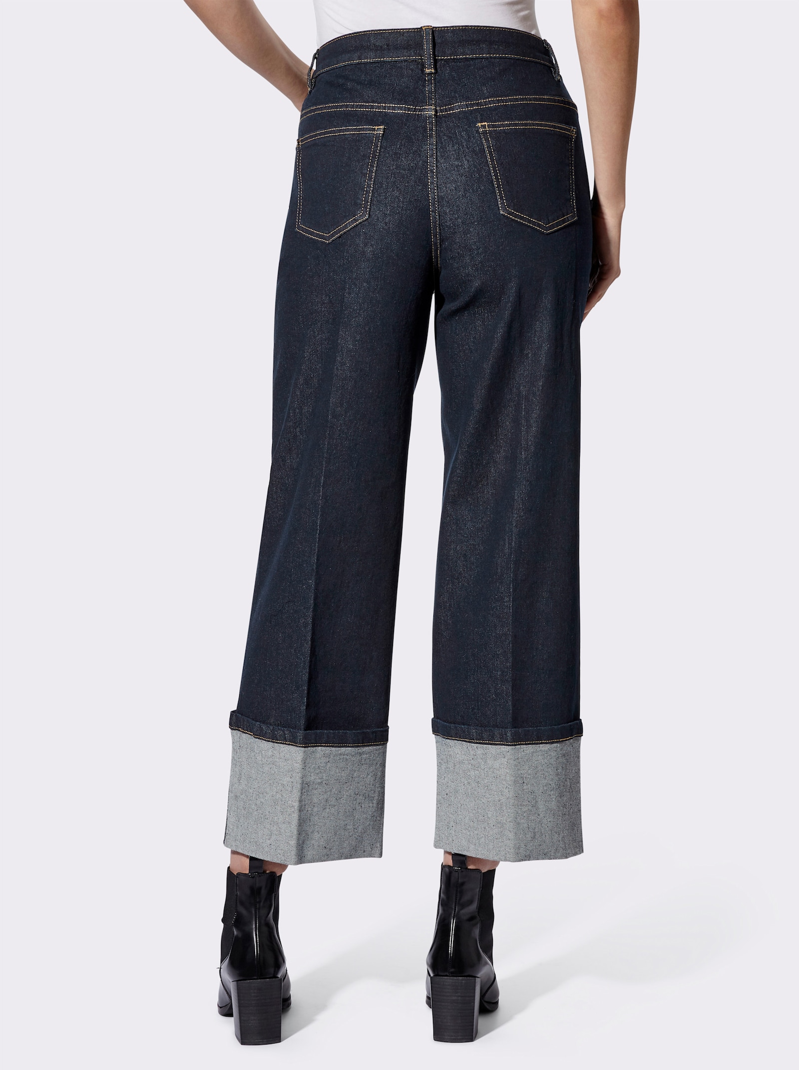 heine Stretchjeans met omslag aan de pijp - dark-blue