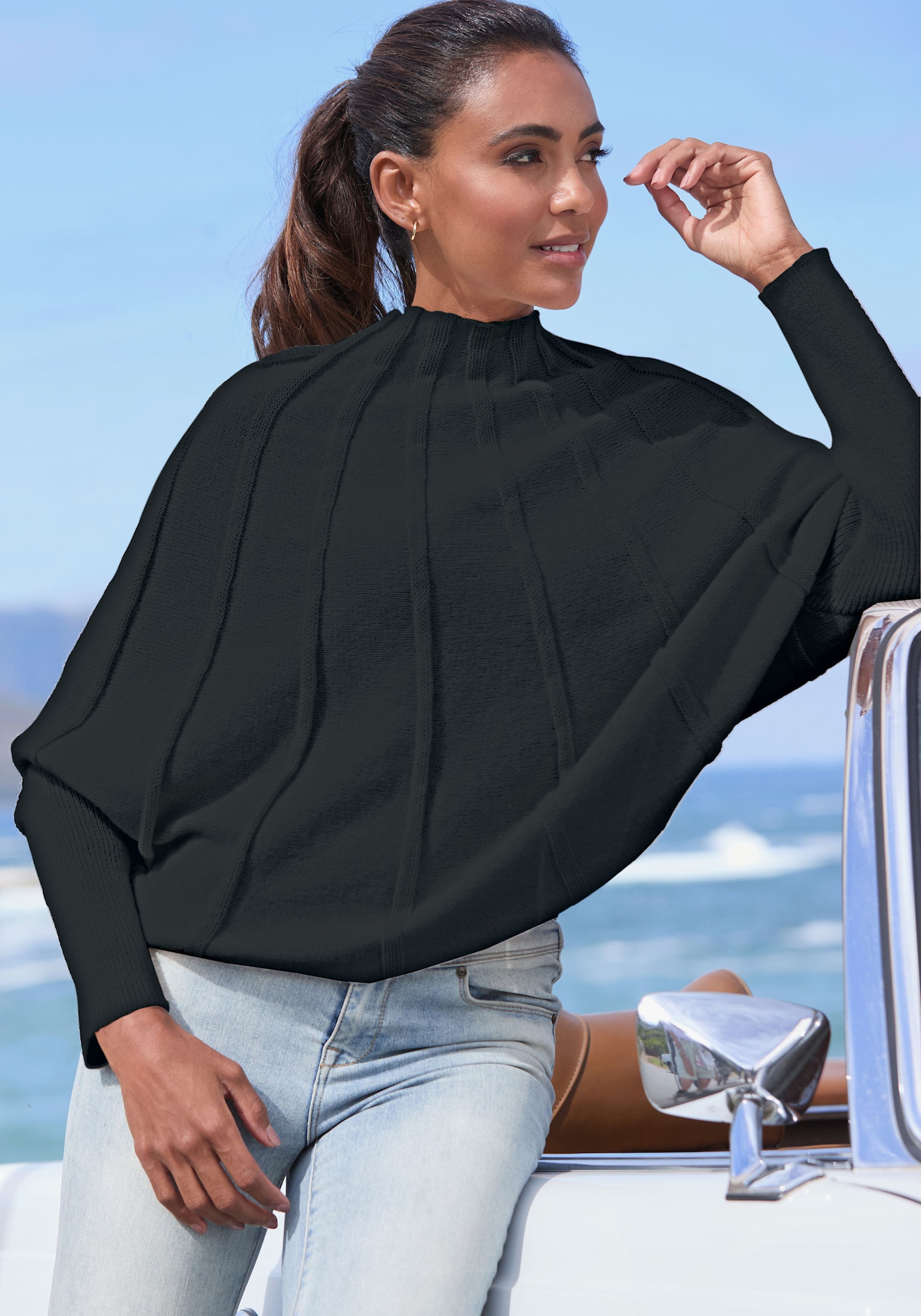 LASCANA Strickpullover - schwarz