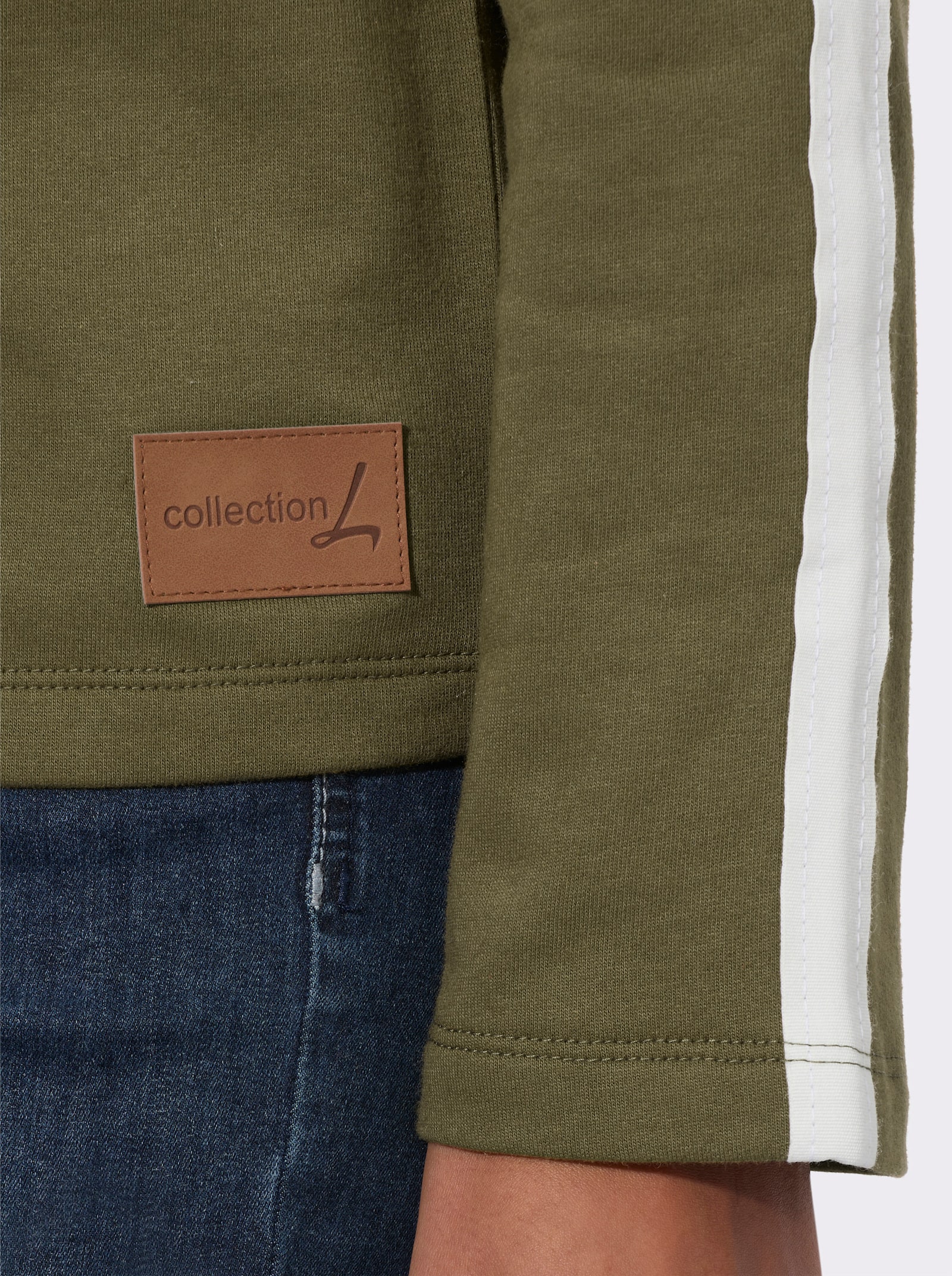  Sweatshirt mit Stehkragen - oliv