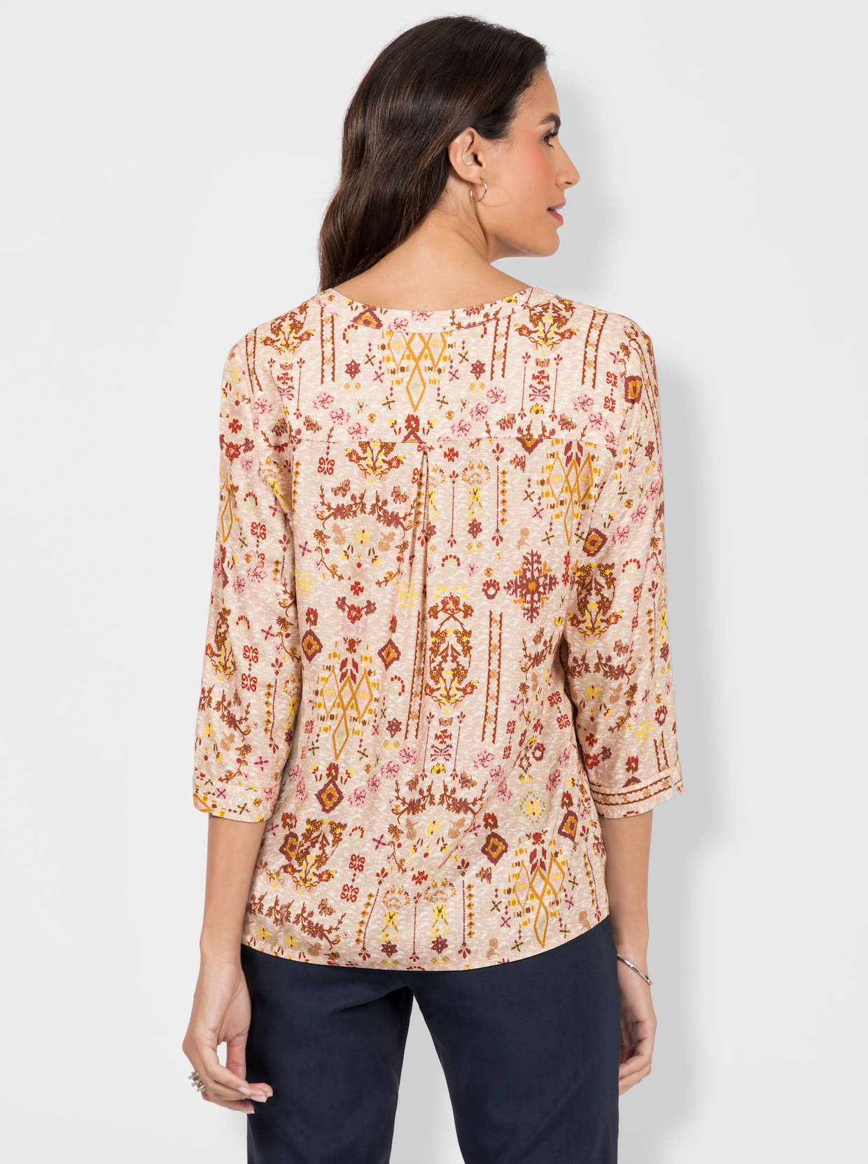 Blouse - camel geprint