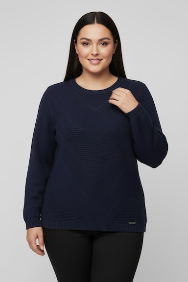 Langarm-Pullover mit Metallplättchen-Applikationen - marine