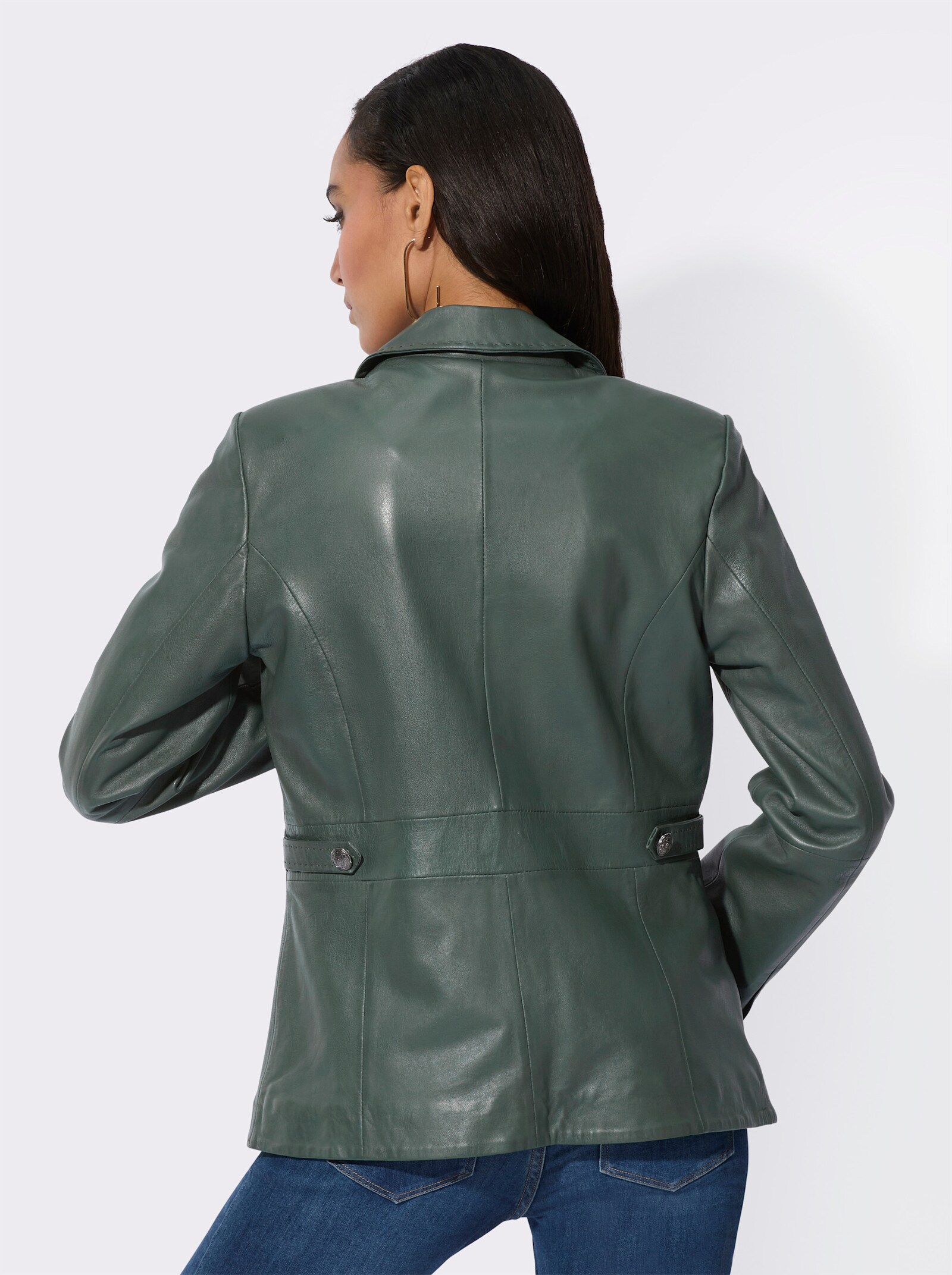 Mainpol Lederblazer aus hochwertigem Lammnappa - moos