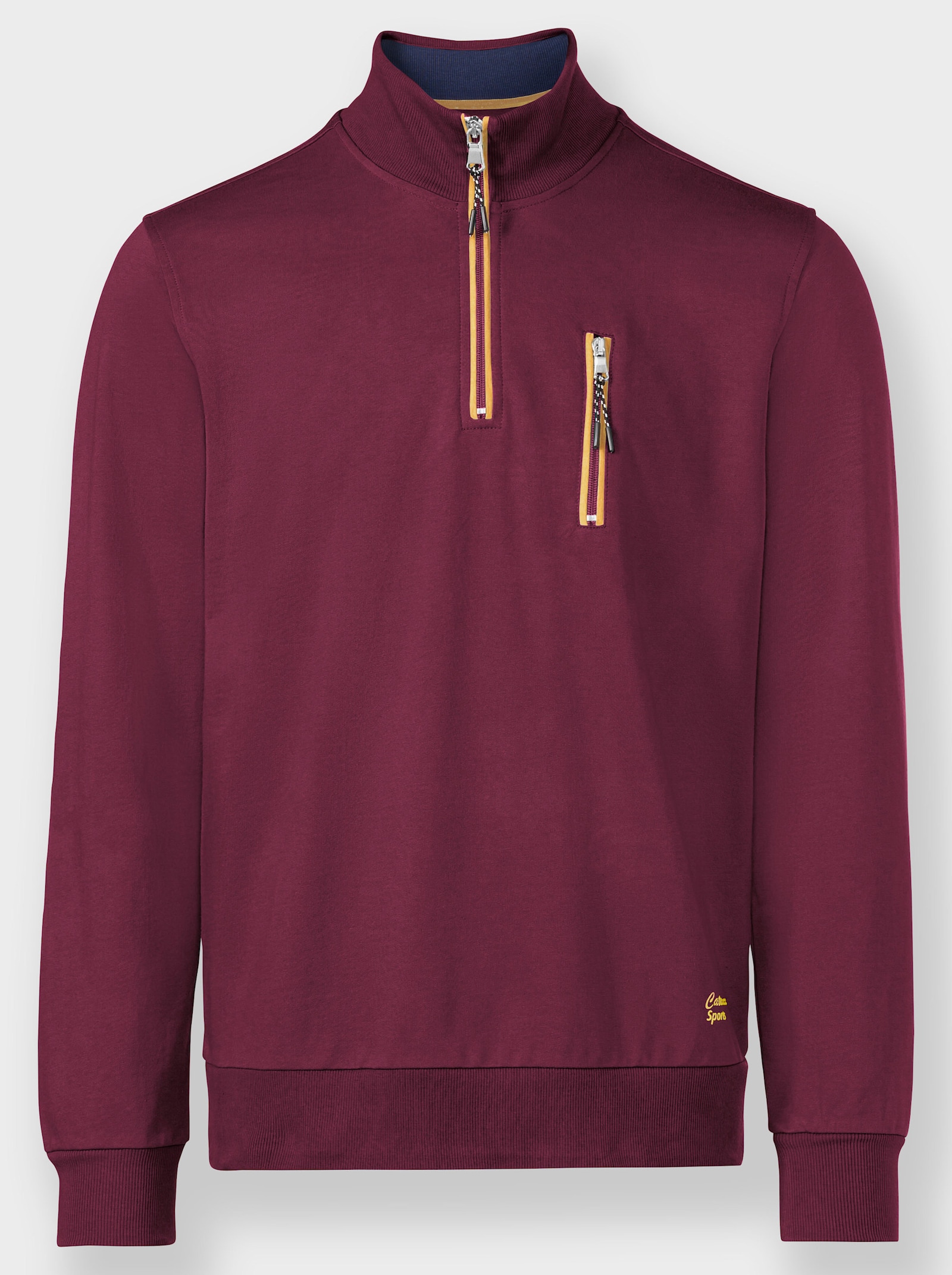 Catamaran Sports Sweatshirt mit Reißverschluss-Brusttasche - bordeaux