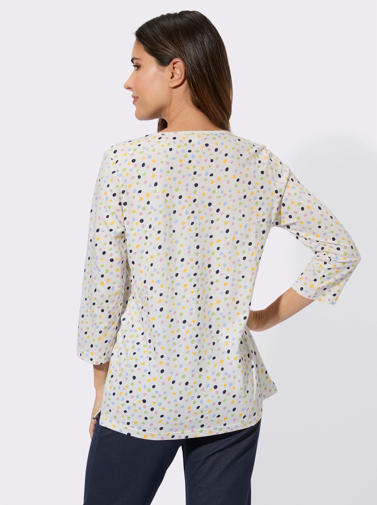 3/4-Arm-Shirt mit Grafik-Druck - ecru-bedruckt