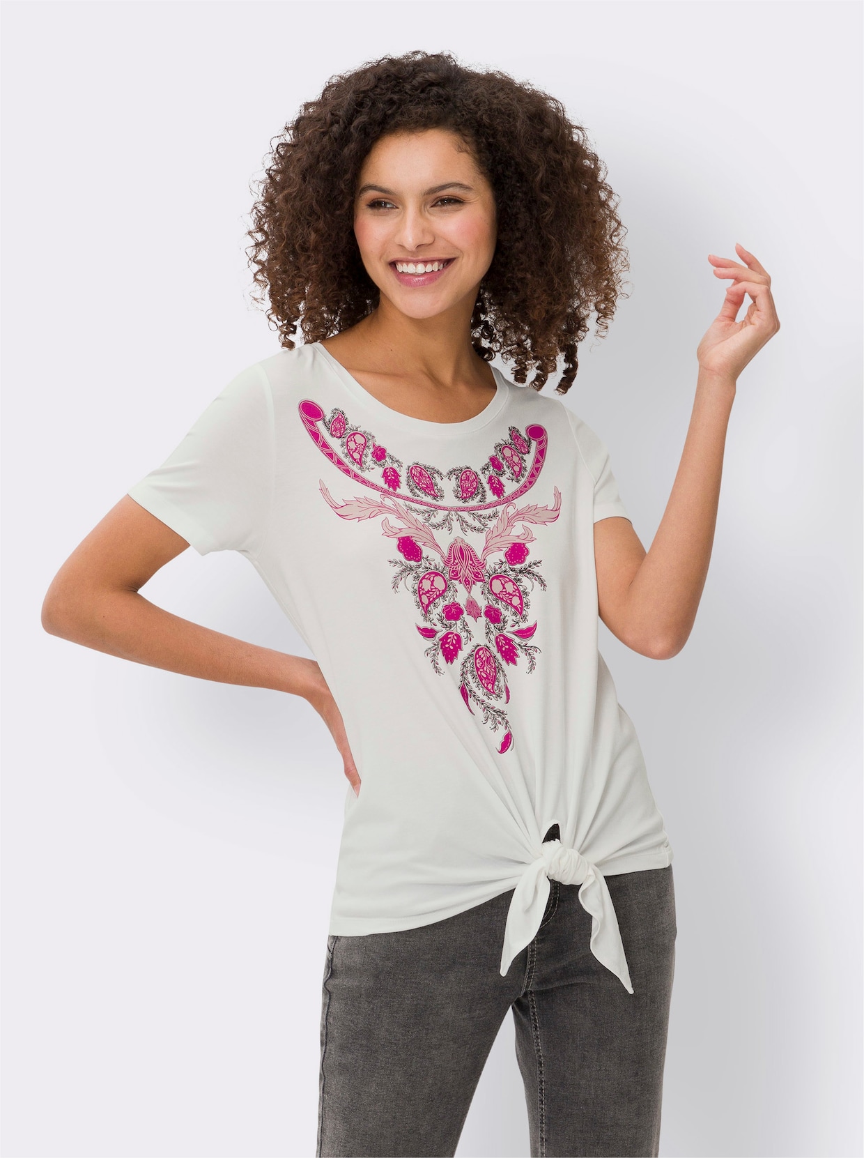 heine Shirt met print - ecru