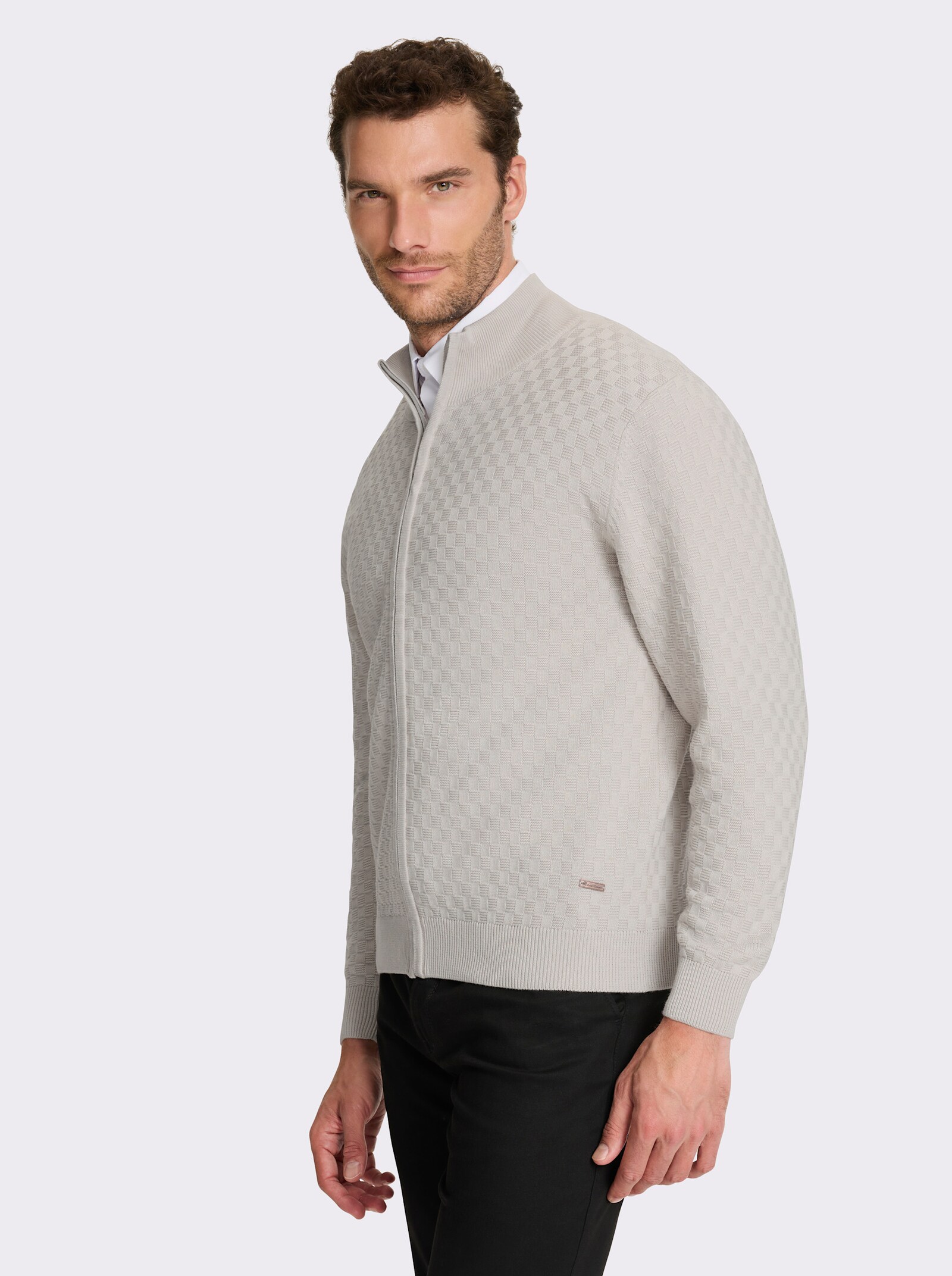 Marco Donati Vest met blinde ritssluiting - lichtgrijs