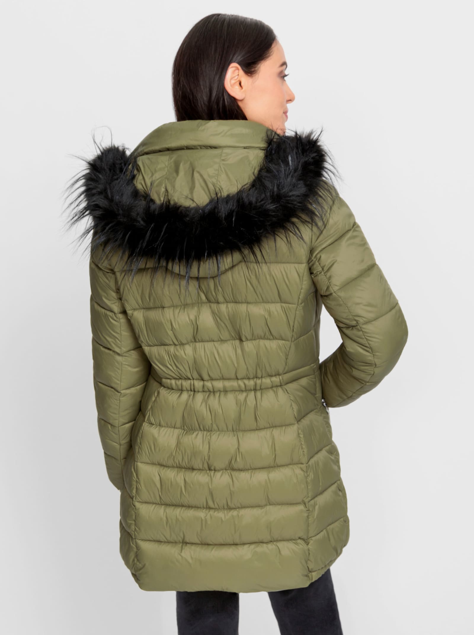 heine Steppjacke mit abnehmbarer Kapuze - oliv