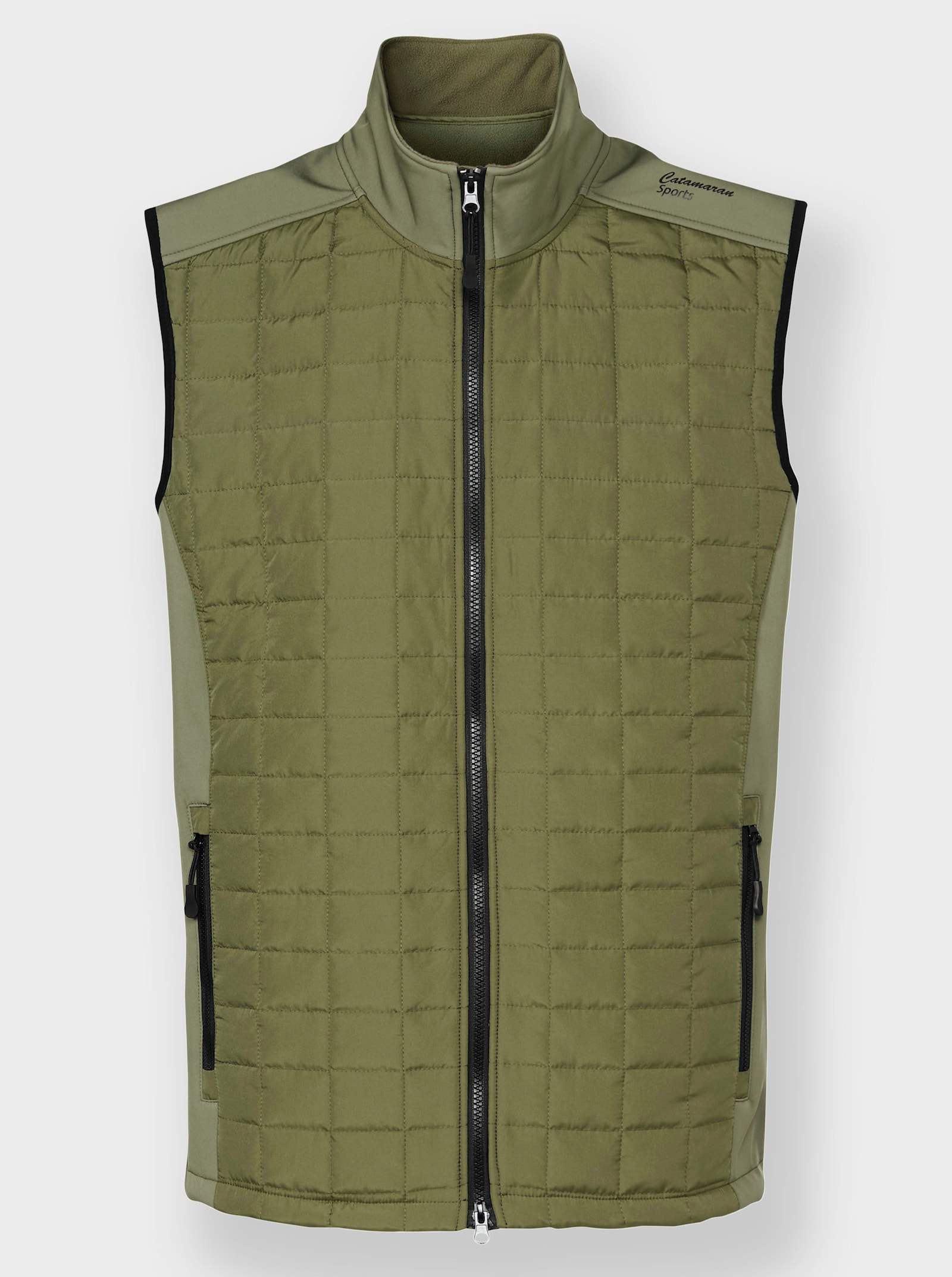 Catamaran Sports Bodywarmer met fleecevoering in de zakken - olijf