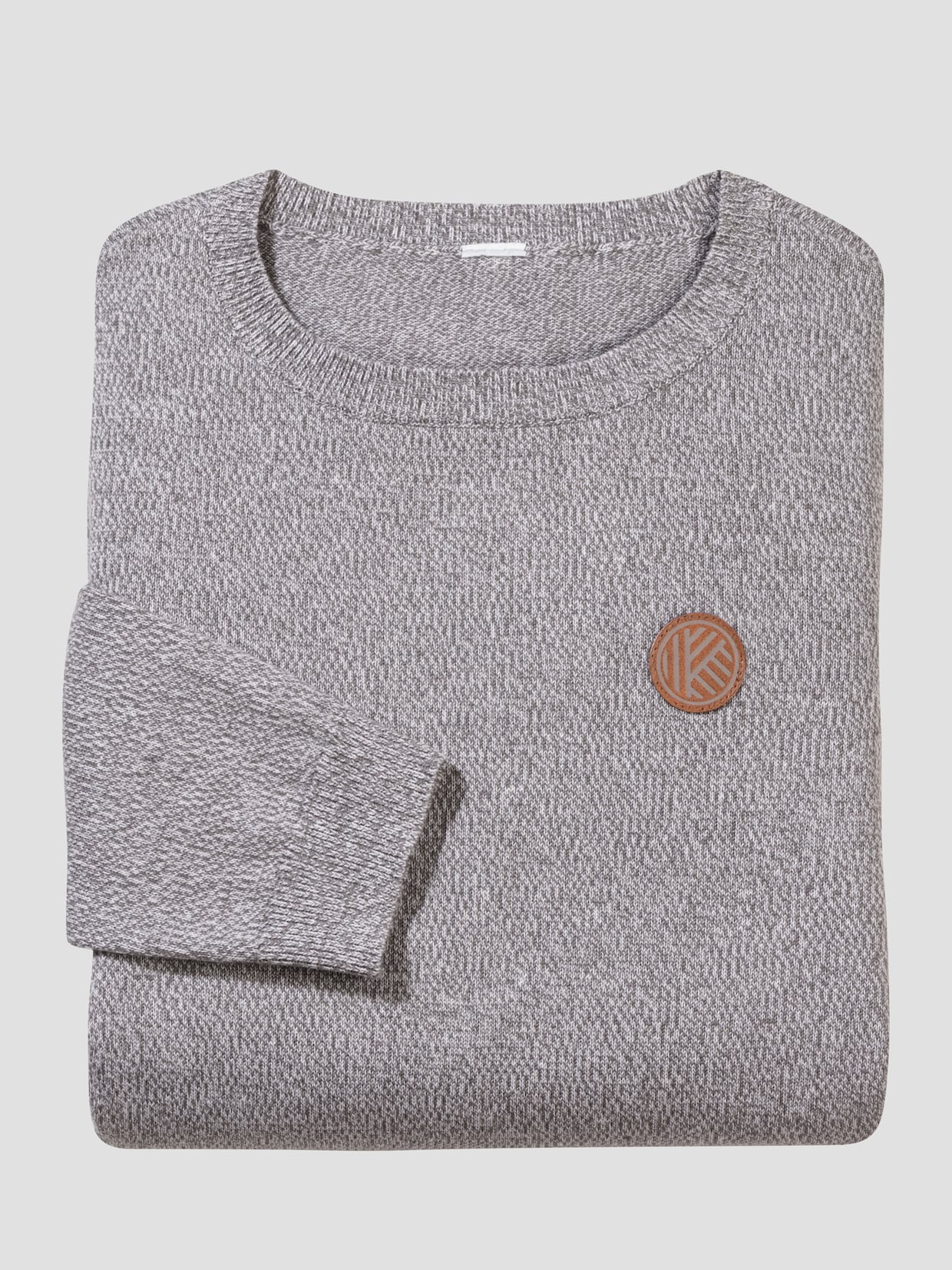 Pullover mit 50% Baumwolle - grau-meliert