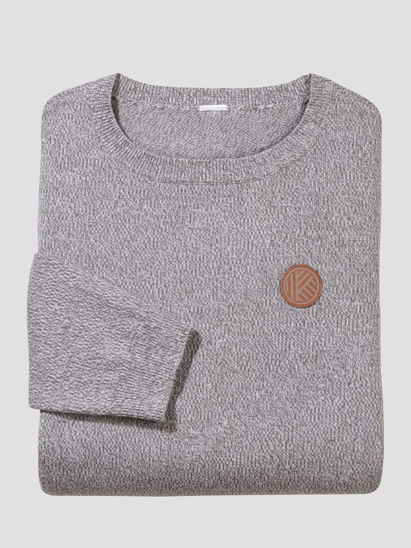 Pullover mit 50% Baumwolle - grau-meliert