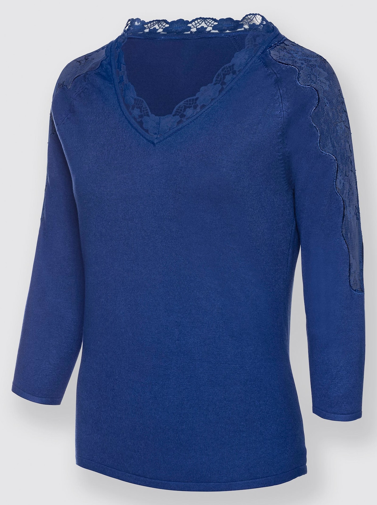 Pullover met 3/4-mouwen - koningsblauw