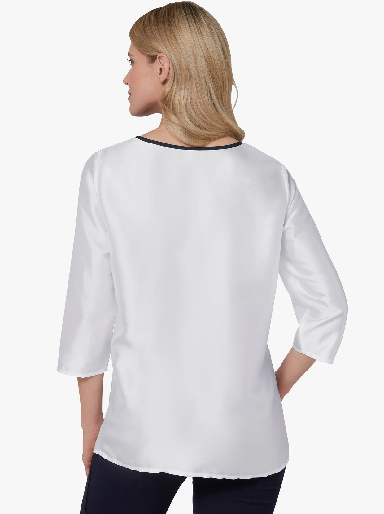 Satijnen blouse - wit geprint