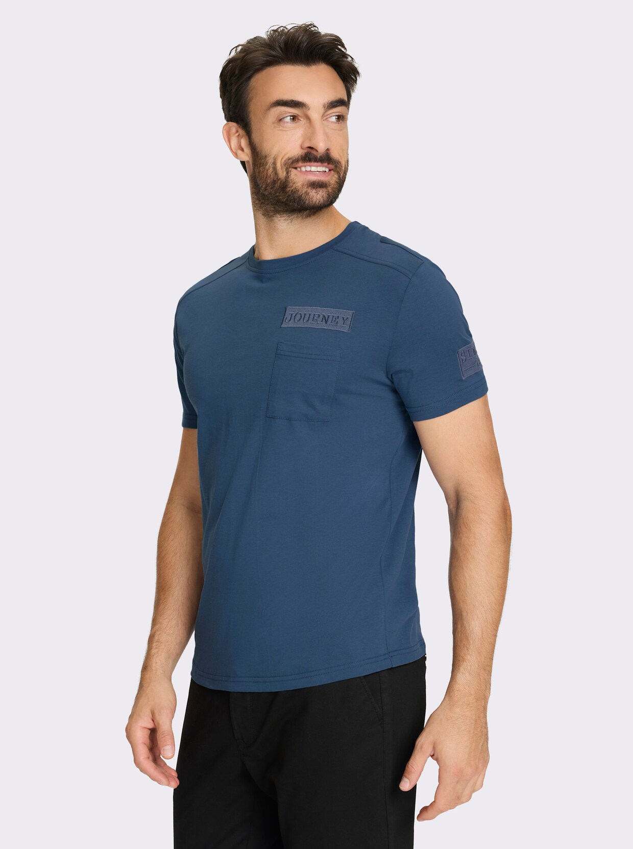 Marco Donati Kurzarmshirt - jeansblau
