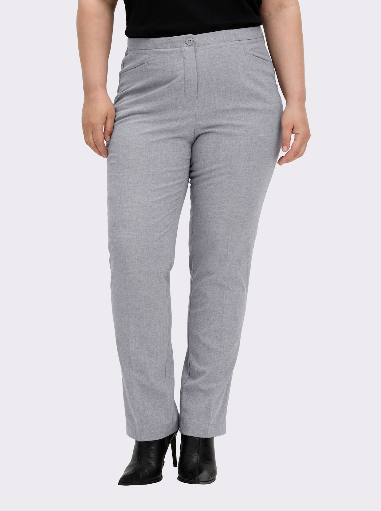 Come on Bügelfaltenhose in Bauch-weg-Form - silbergrau-meliert