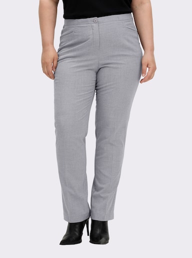 Come on Bügelfaltenhose in Bauch-weg-Form - silbergrau-meliert