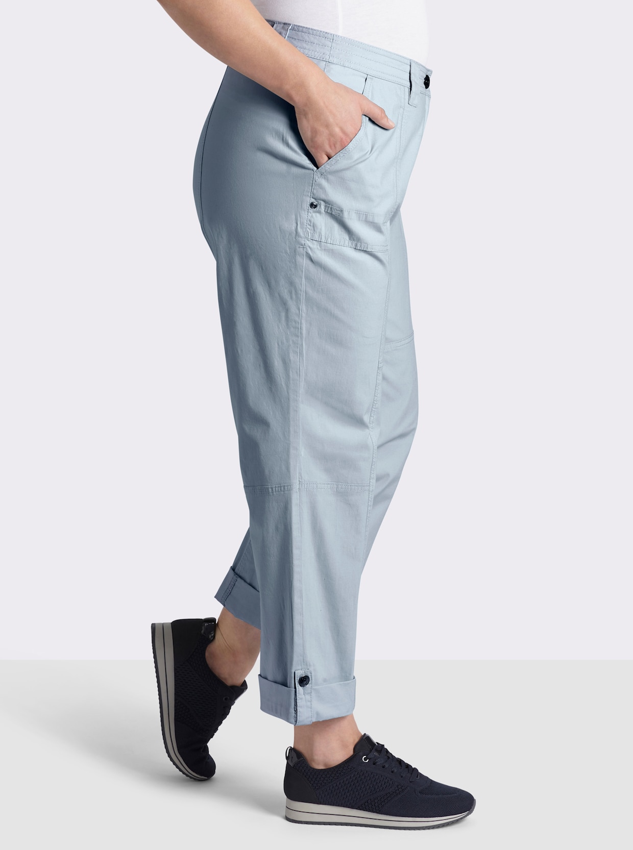 sheego Hose mit Krempelfunktion - hellblau