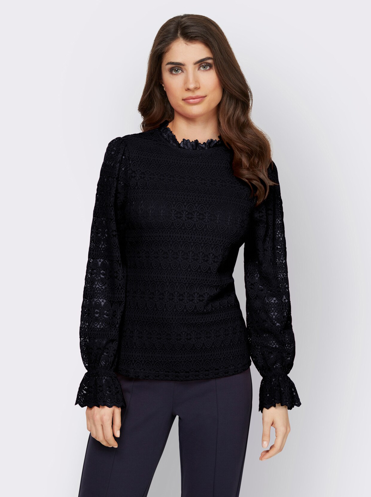 heine Spitzen-Shirt - marine