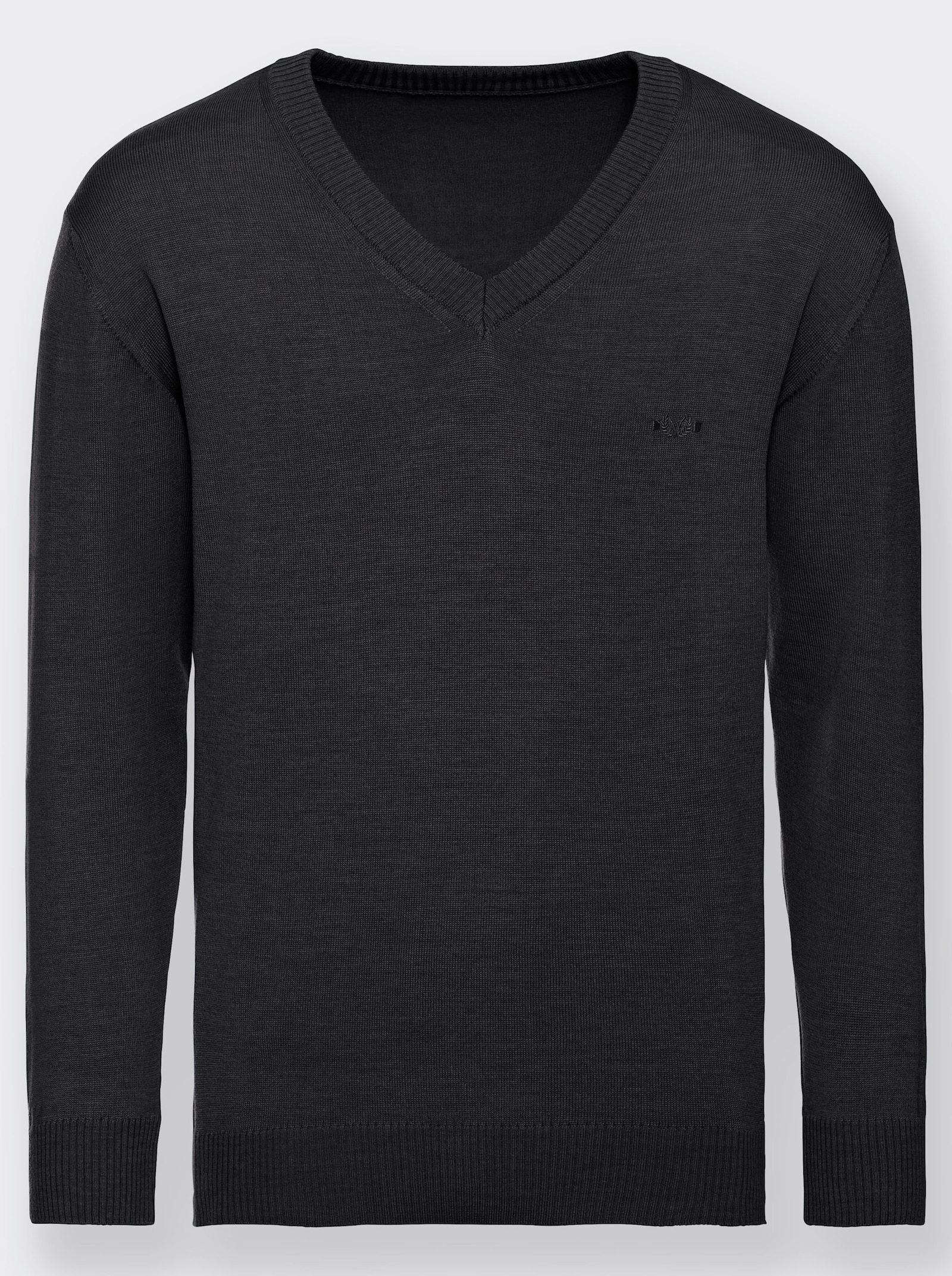 Marco Donati V-Pullover - anthrazit-meliert