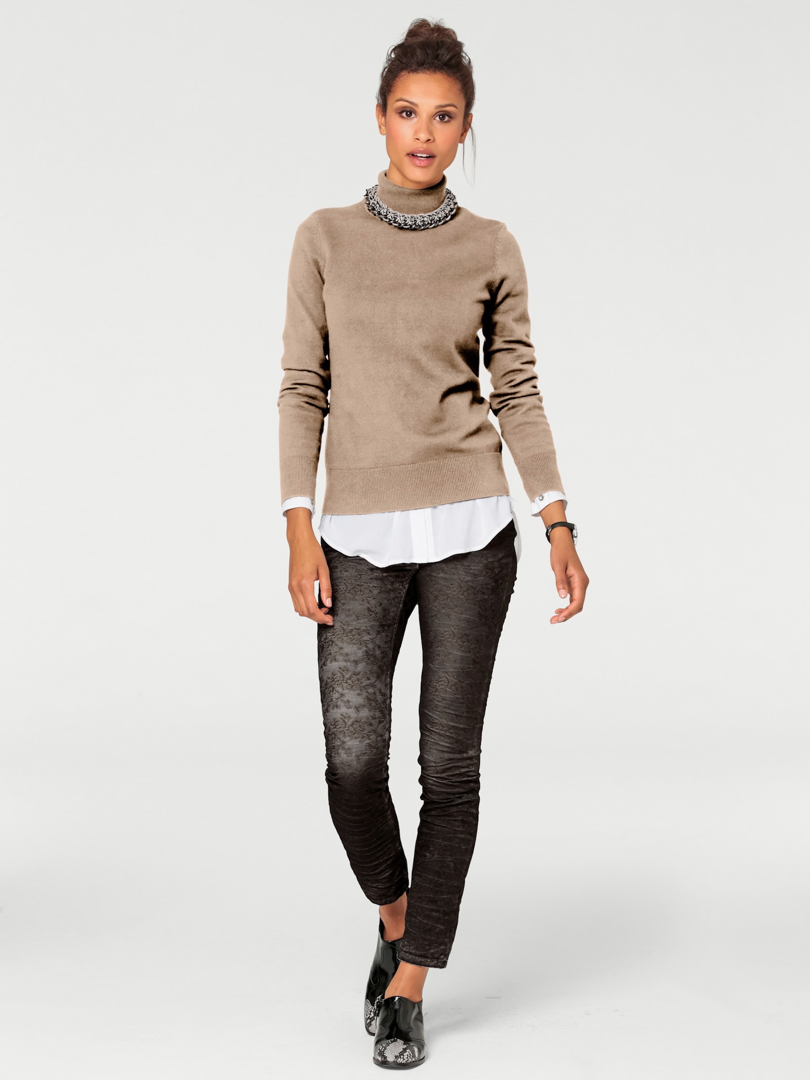 heine Rollkragenpullover in Feinstrick-Qualität - beige
