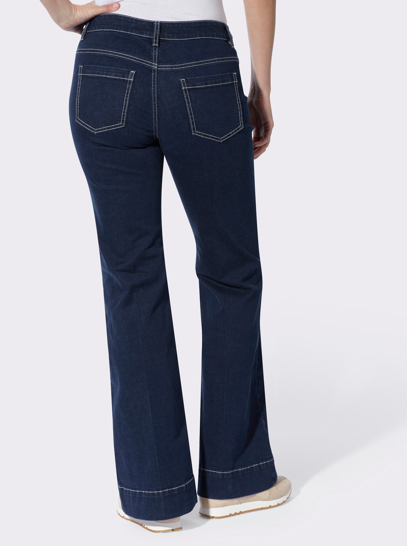 heine Bootcut-Jeans mit Bügelfalten - dark blue