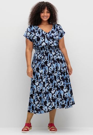 sheego Druckkleid - marine-gemustert