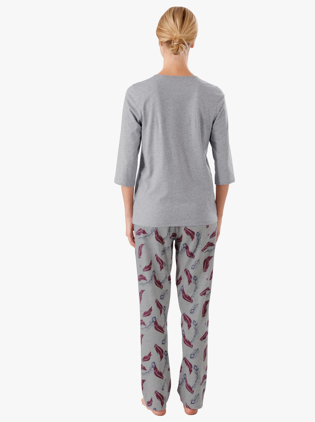 Pyžamo-Kalhoty - světlešedá-melír