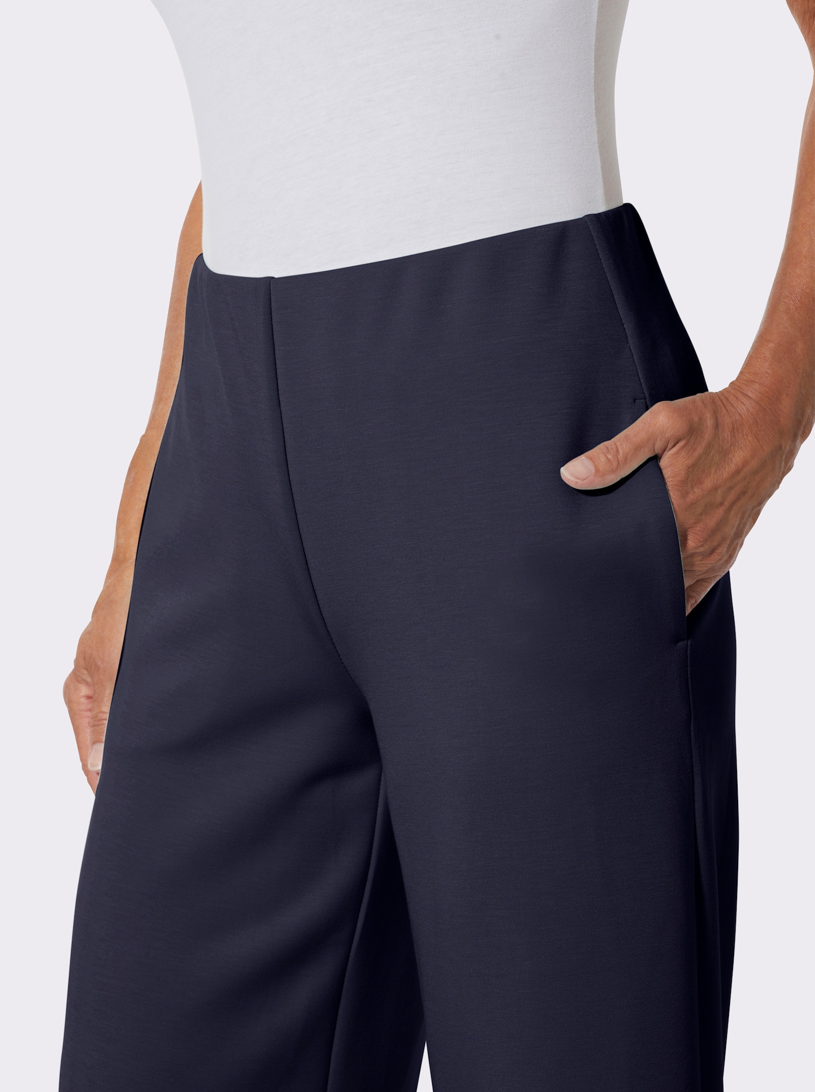Jerseyhose mit weiten Beinen - marine
