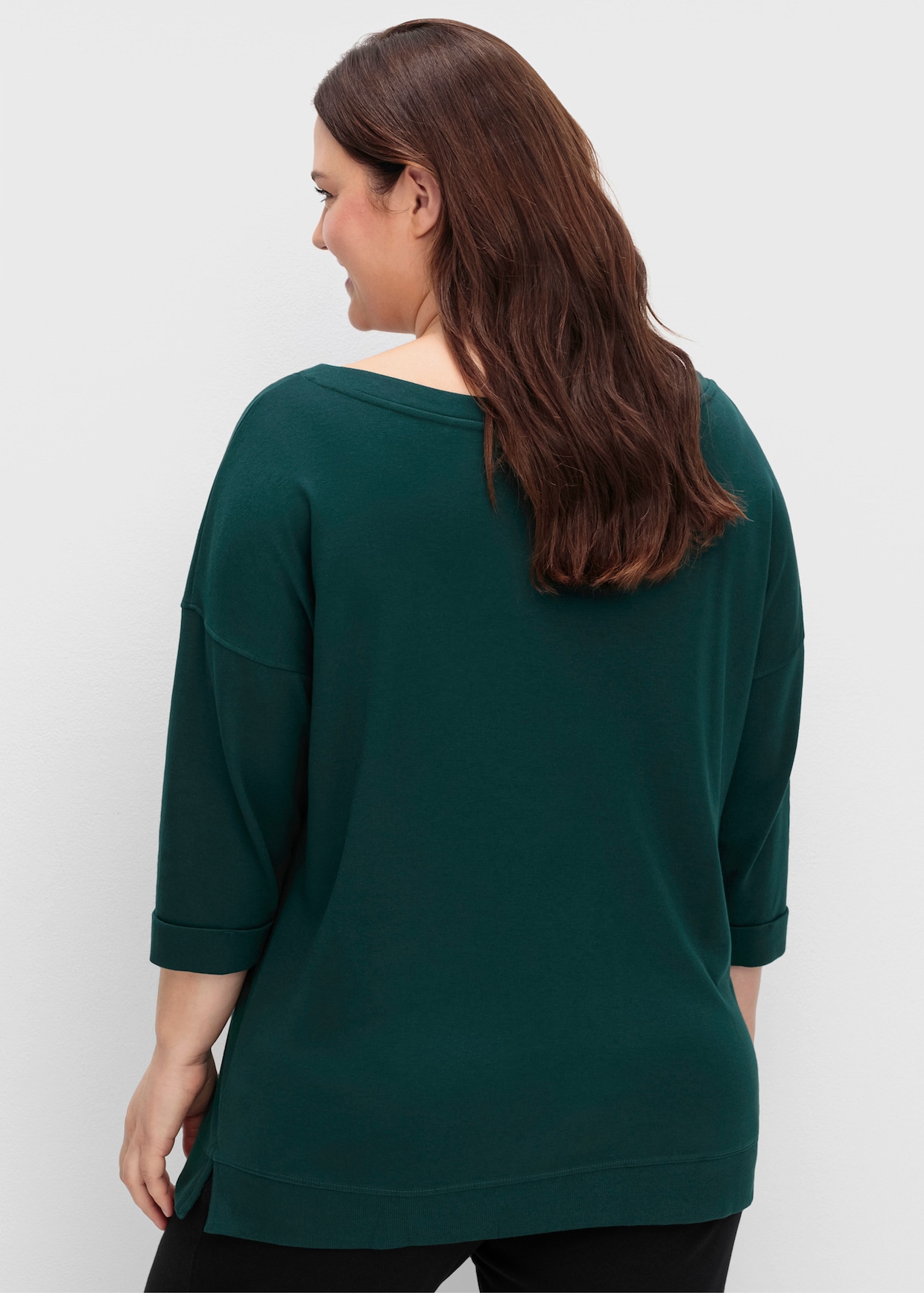 sheego Oversize-Shirt - tiefgrün